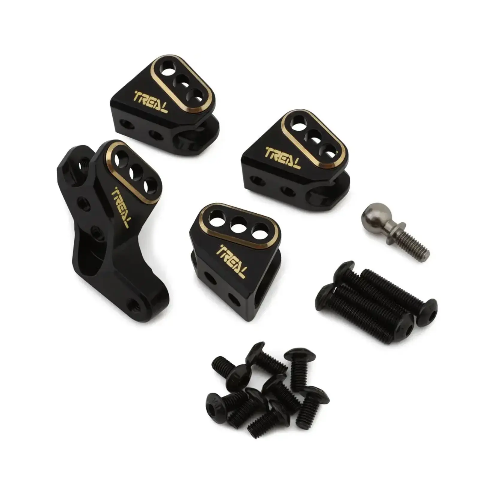 Treal Hobby TLHTGEN8-17 Treal Redcat Gen8 Brass Lower Link Mounts (Black) (4) (35.5g)