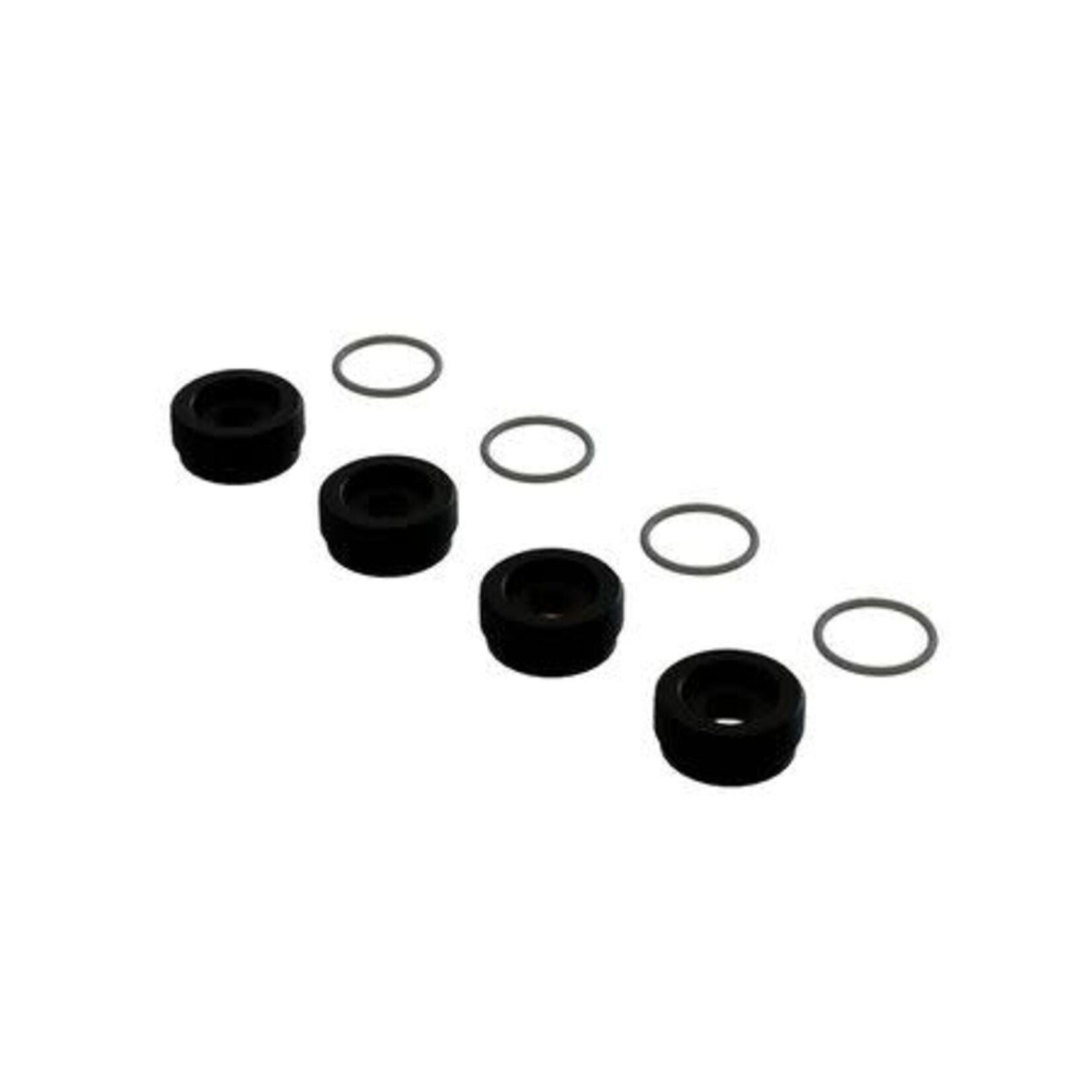 Arrma ARA330775 Arrma Typhon TLR Roller Aluminum Front Hub Nut w/O-Rings (Black) (4)
