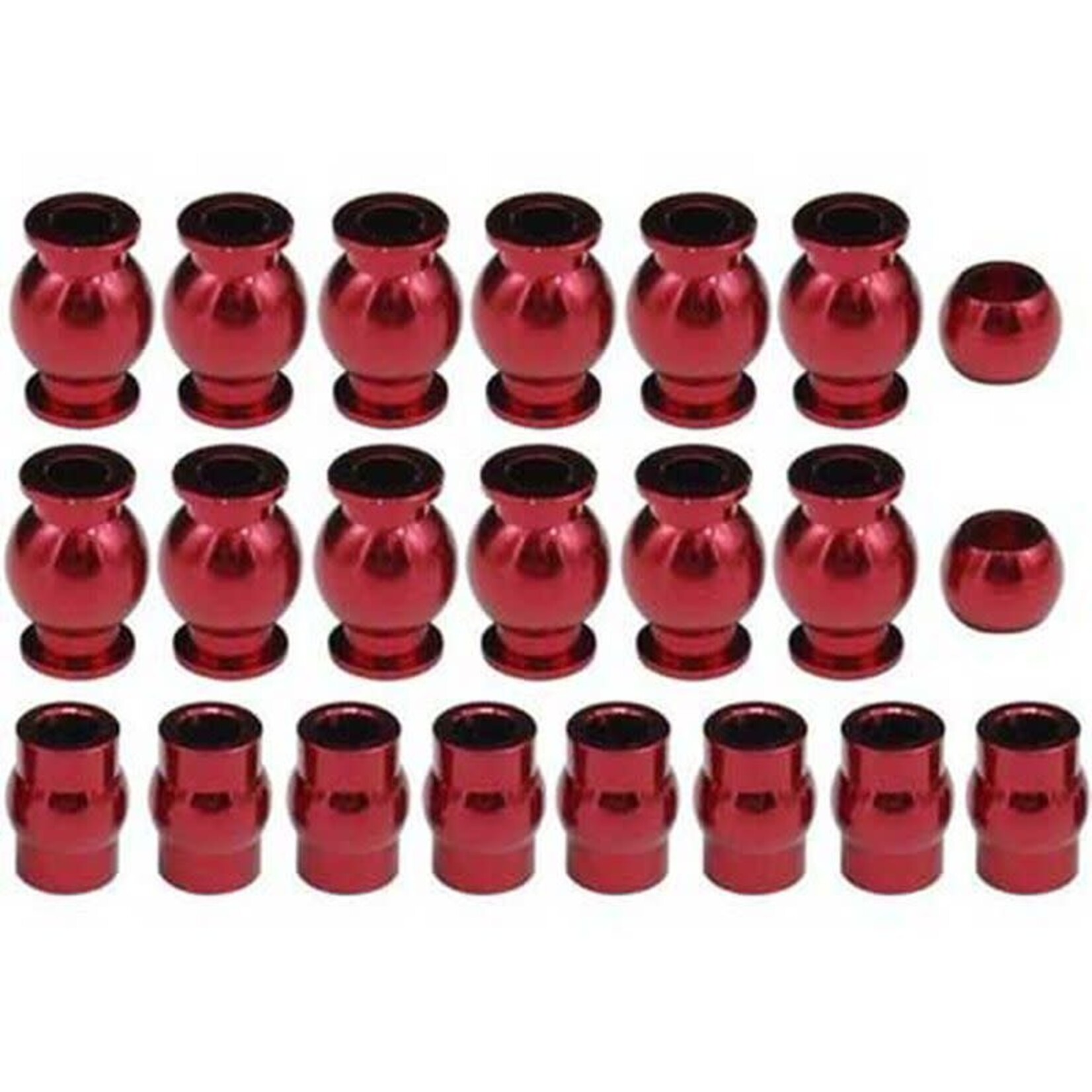 Hot Racing HRAATF160B02 Hot Racing Arrma 4x4 Aluminum Pivot Ball Set (Red)