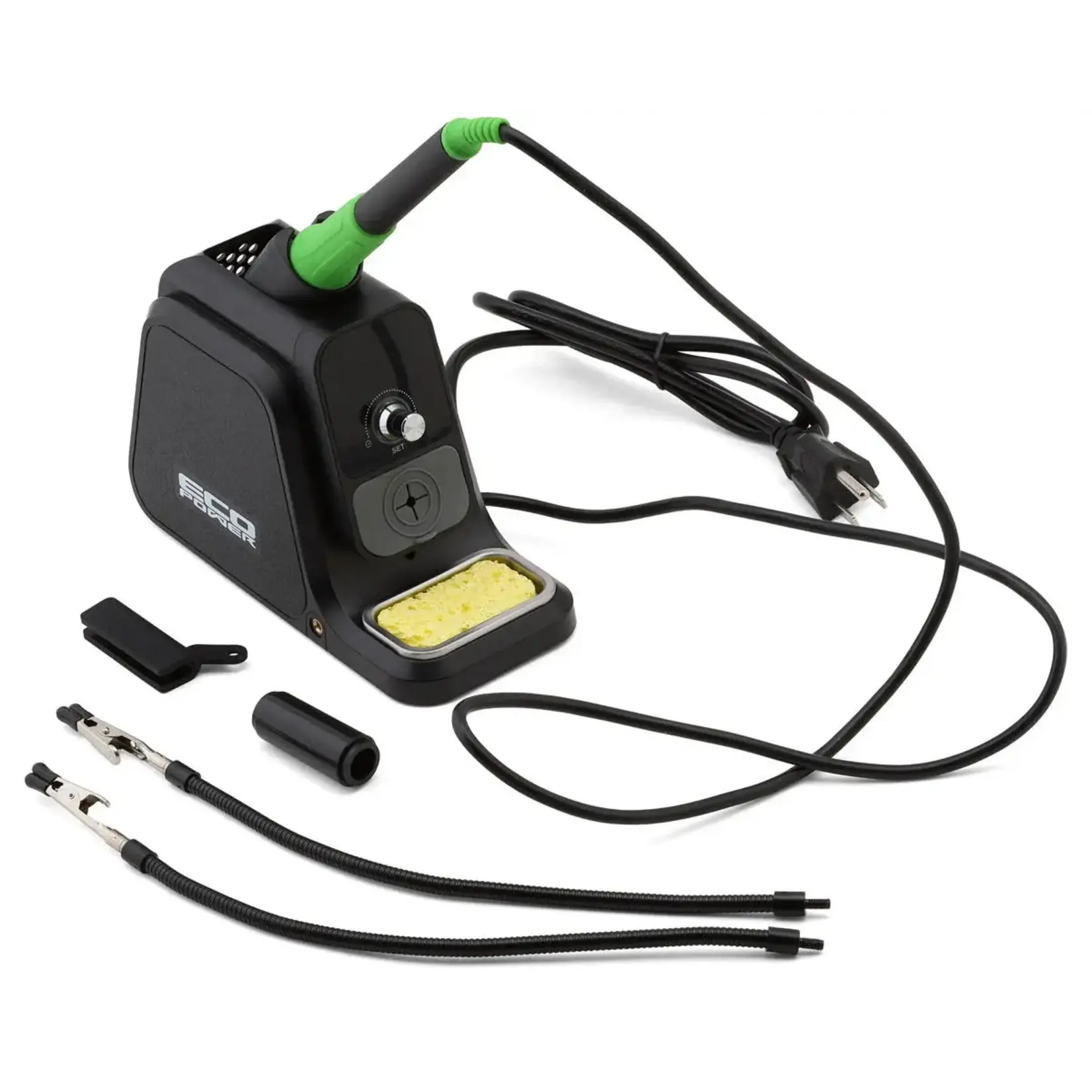 EcoPower ECP-3202 EcoPower 80W Adjustable Temperature Digital Soldering Station w/Alligator Clip Support Arms