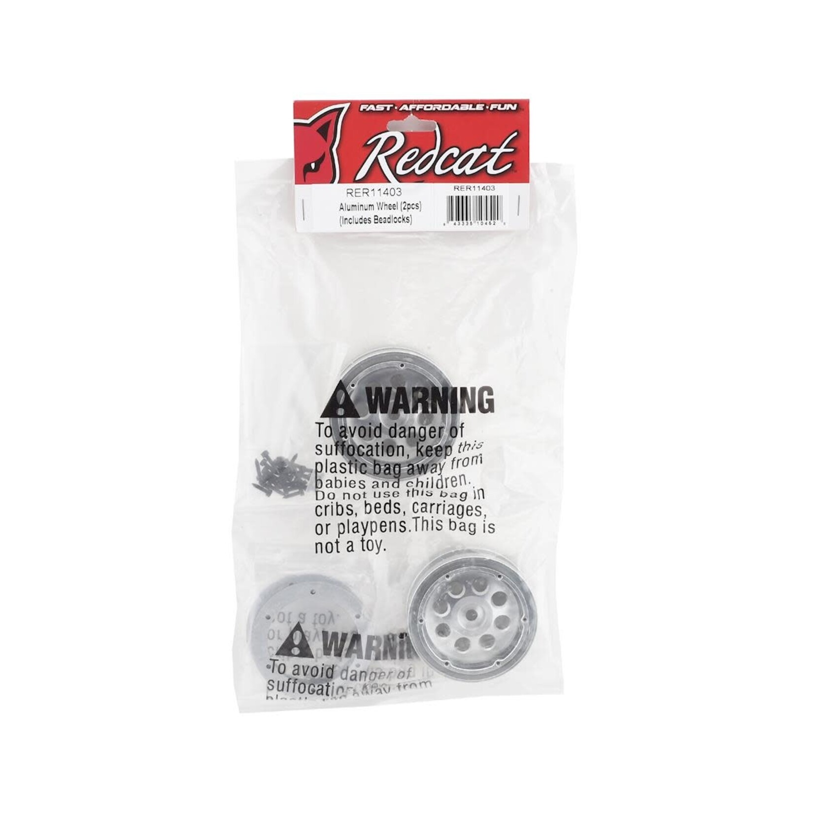 Redcat Racing RER11403 Redcat Gen8 Aluminum 1.9" Beadlock 12mm Hex Wheel w/Rings (Silver) (2)