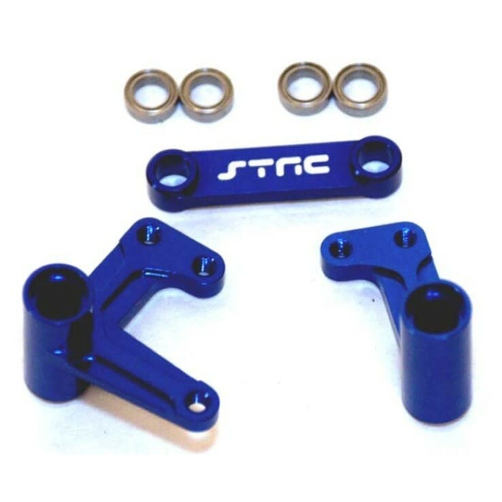 STRC SPTST3743XB STRC Aluminum Steering Bellcrank for Traxxas Slash/Rustler/Bandit w/Bearings (Blue)