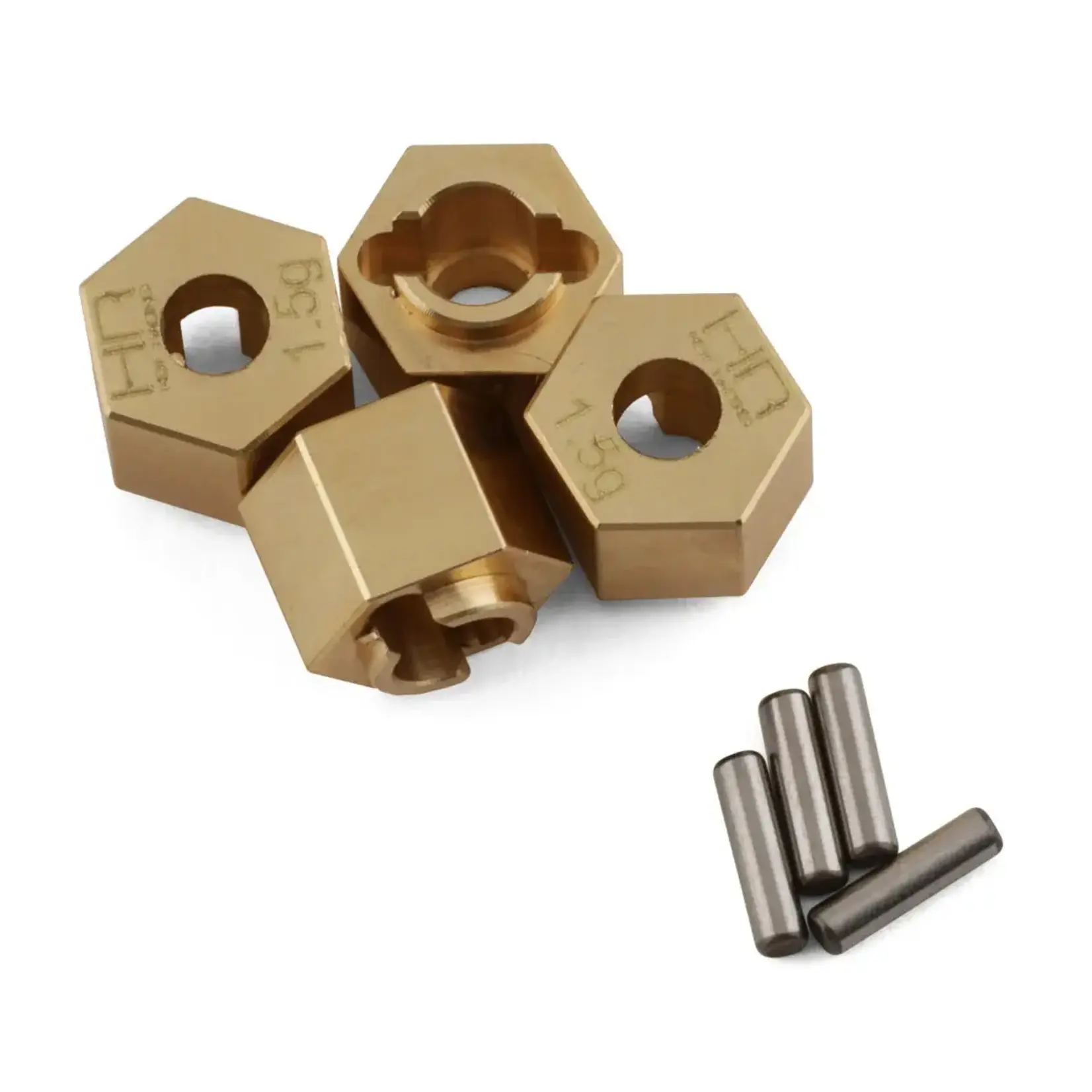 Hot Racing HRATRXM10H15 Hot Racing 7mm Brass Wheel Hexes w/Pins for Traxxas TRX-4M (4) (+1.5mm) (1.5g)