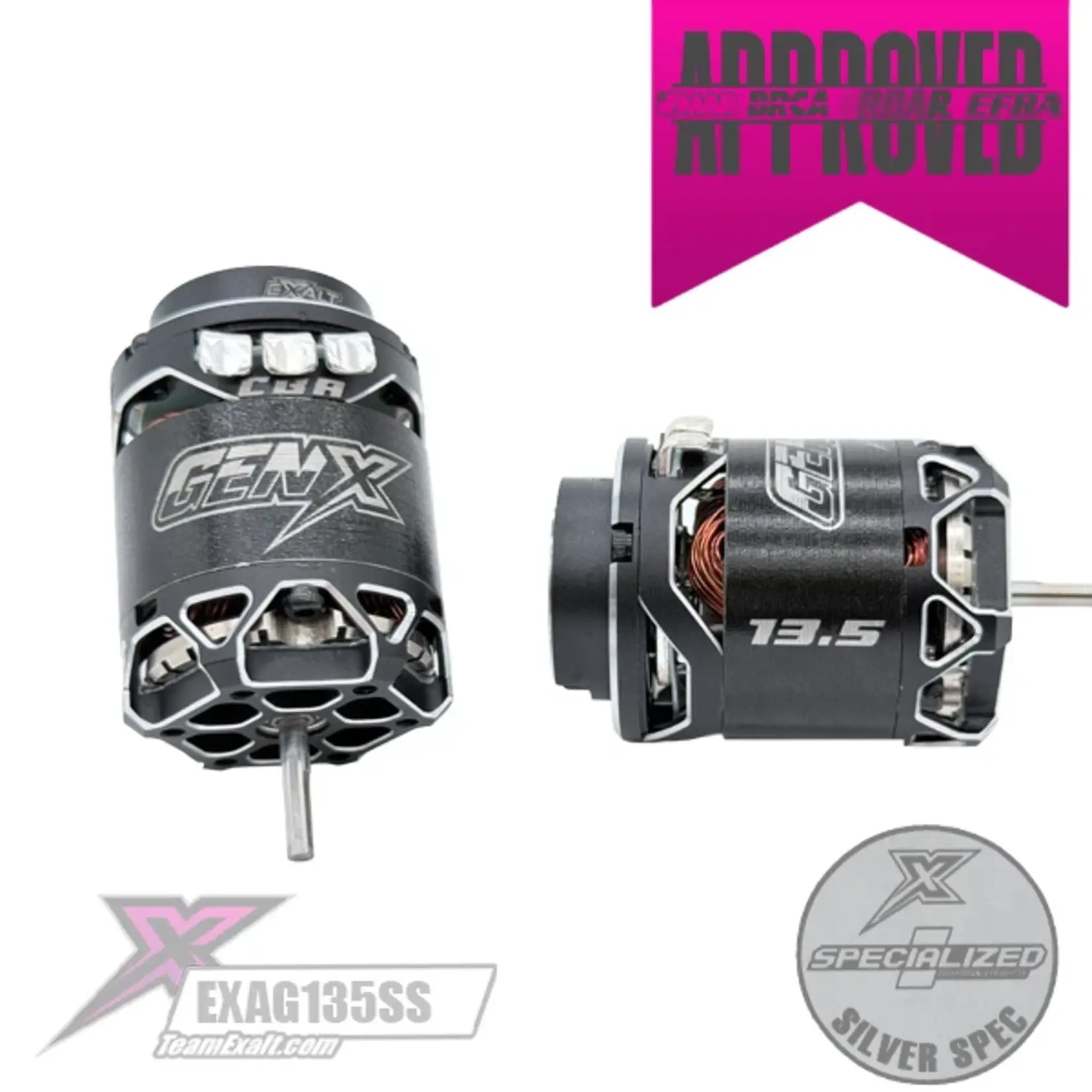 Team Exalt EXAG135SS Exalt Gen-X 13.5T Silver Spec Brushless Motor