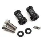 Hot Racing HRASCX10FT01 Hot Racing Axial Wheel Hub Extensions w/12mm Hex (Black) (2) (+15mm)