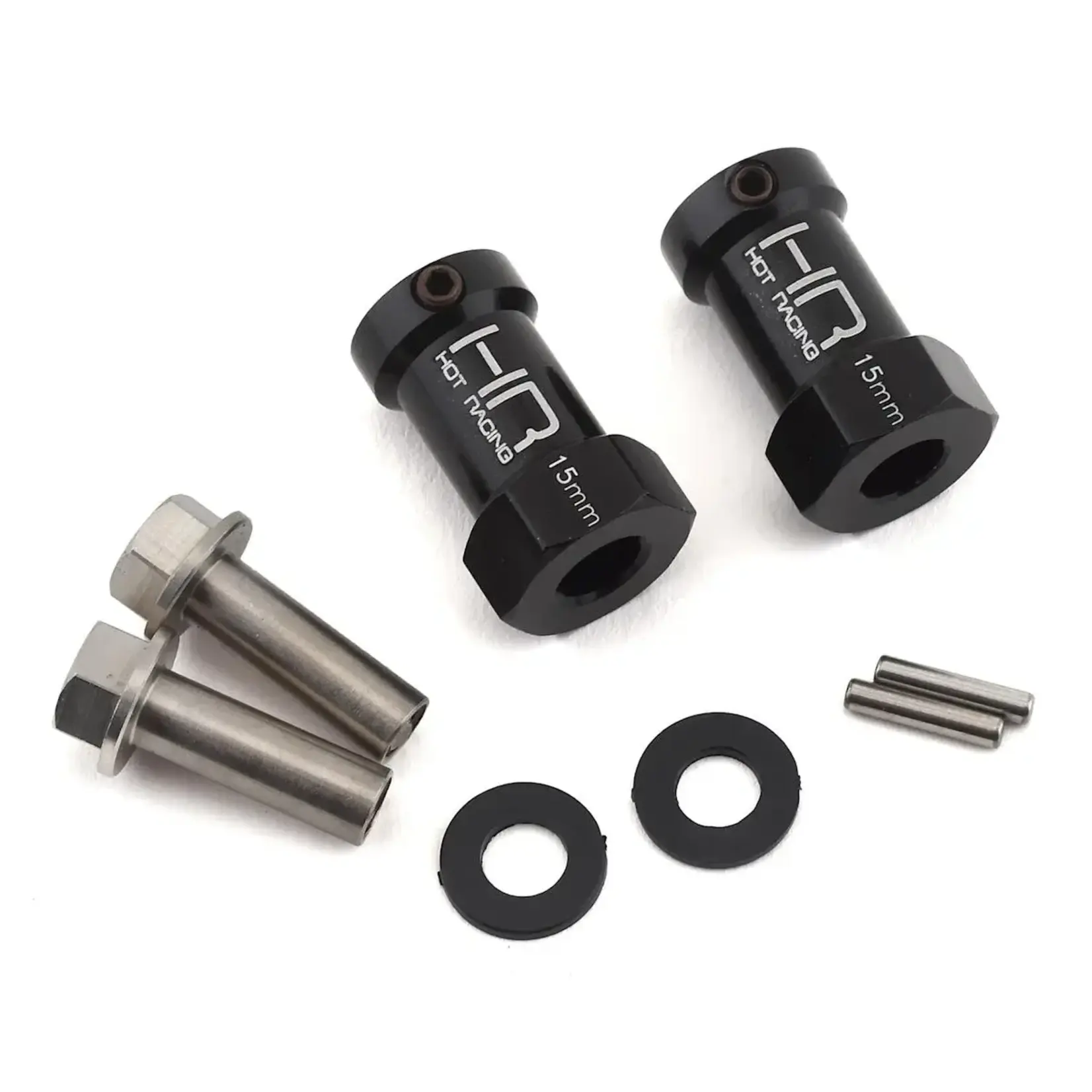 Hot Racing HRASCX10FT01 Hot Racing Axial Wheel Hub Extensions w/12mm Hex (Black) (2) (+15mm)