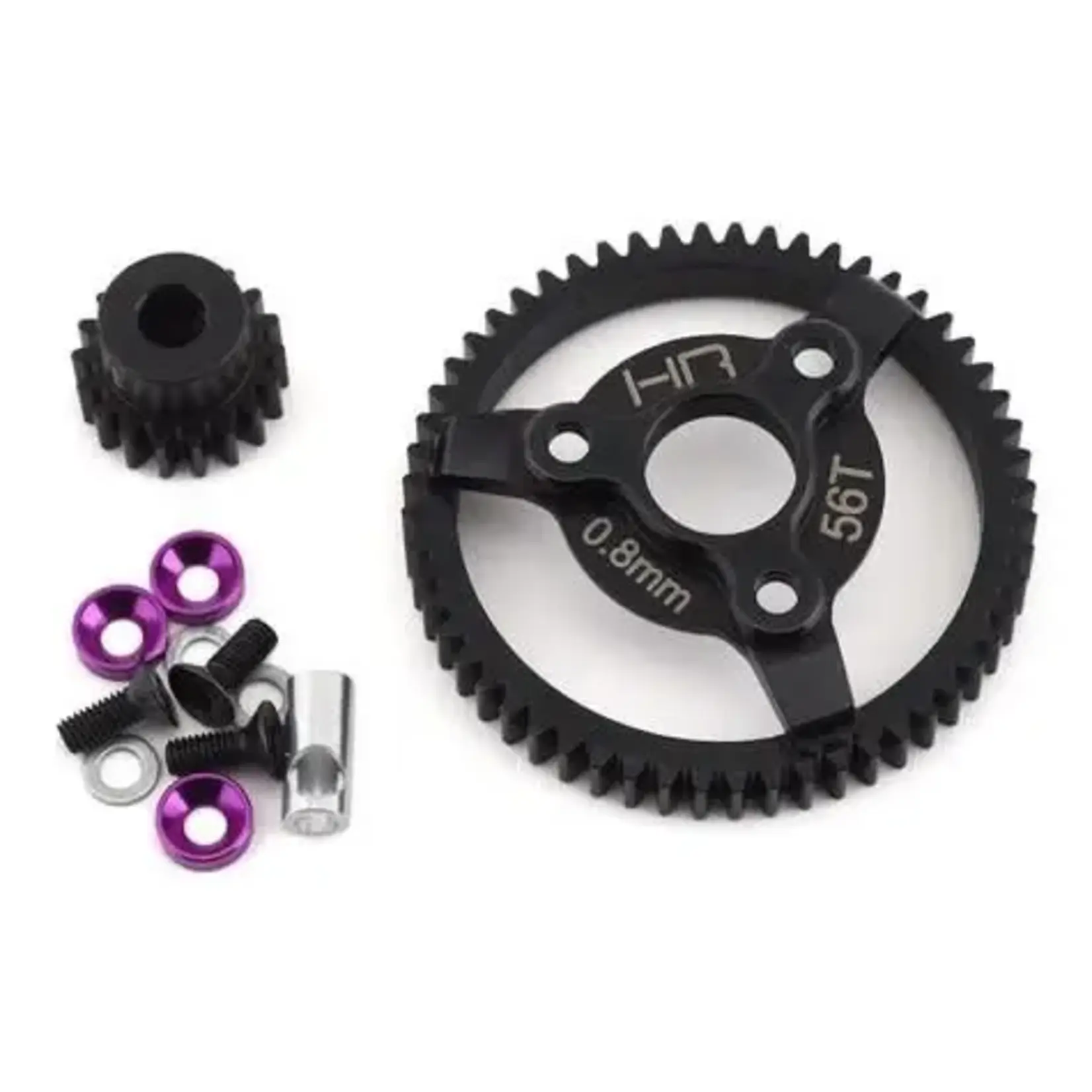 Hot Racing HRASTE256 Hot Racing 32P 18T Steel Pinion & 56T Spur Gear Set (Purple) 2WD Stampede/Slash