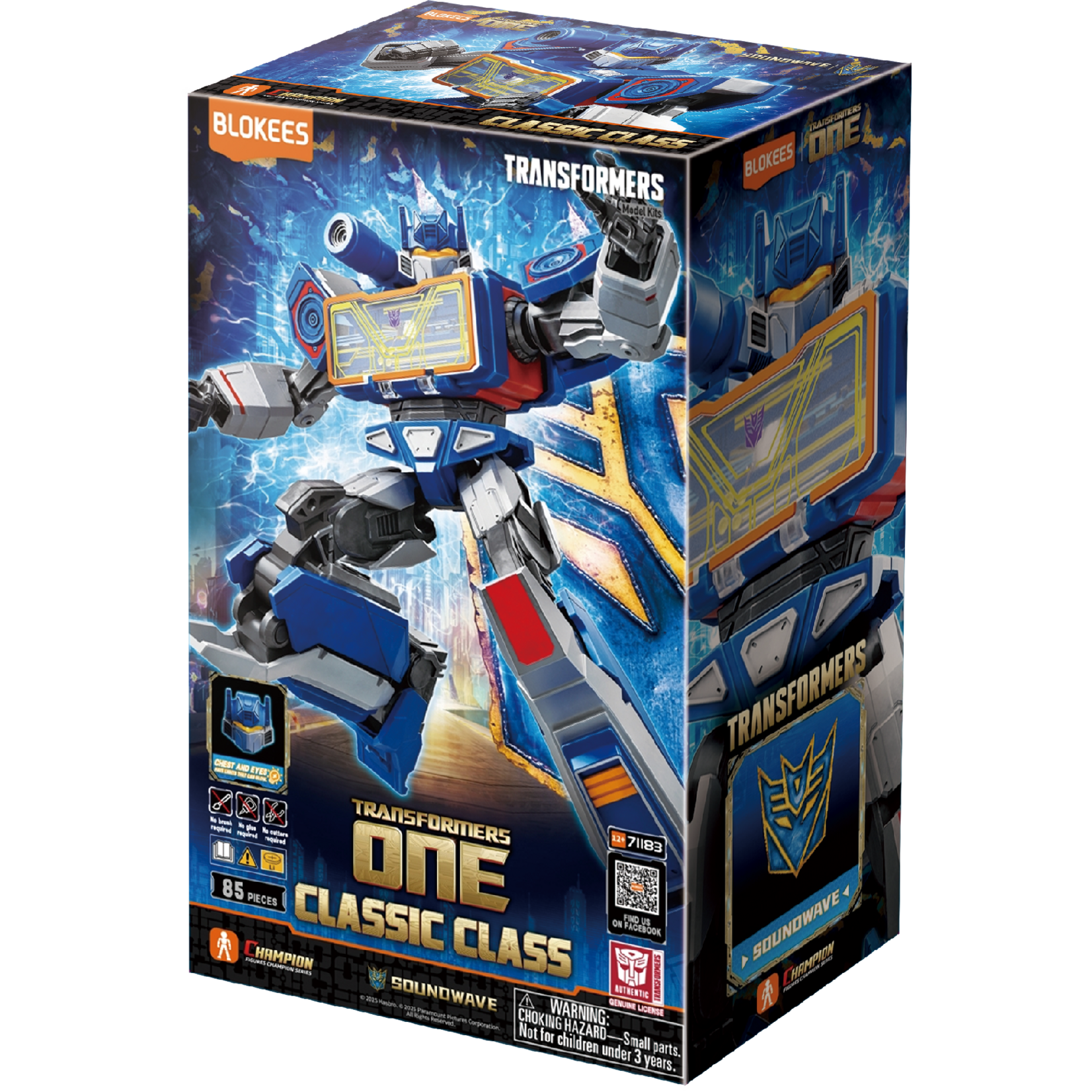 Blokees BKE71183 Blokees Transformers Classic Class 17 Soundwave Plastic Model Kit (Transformers One)