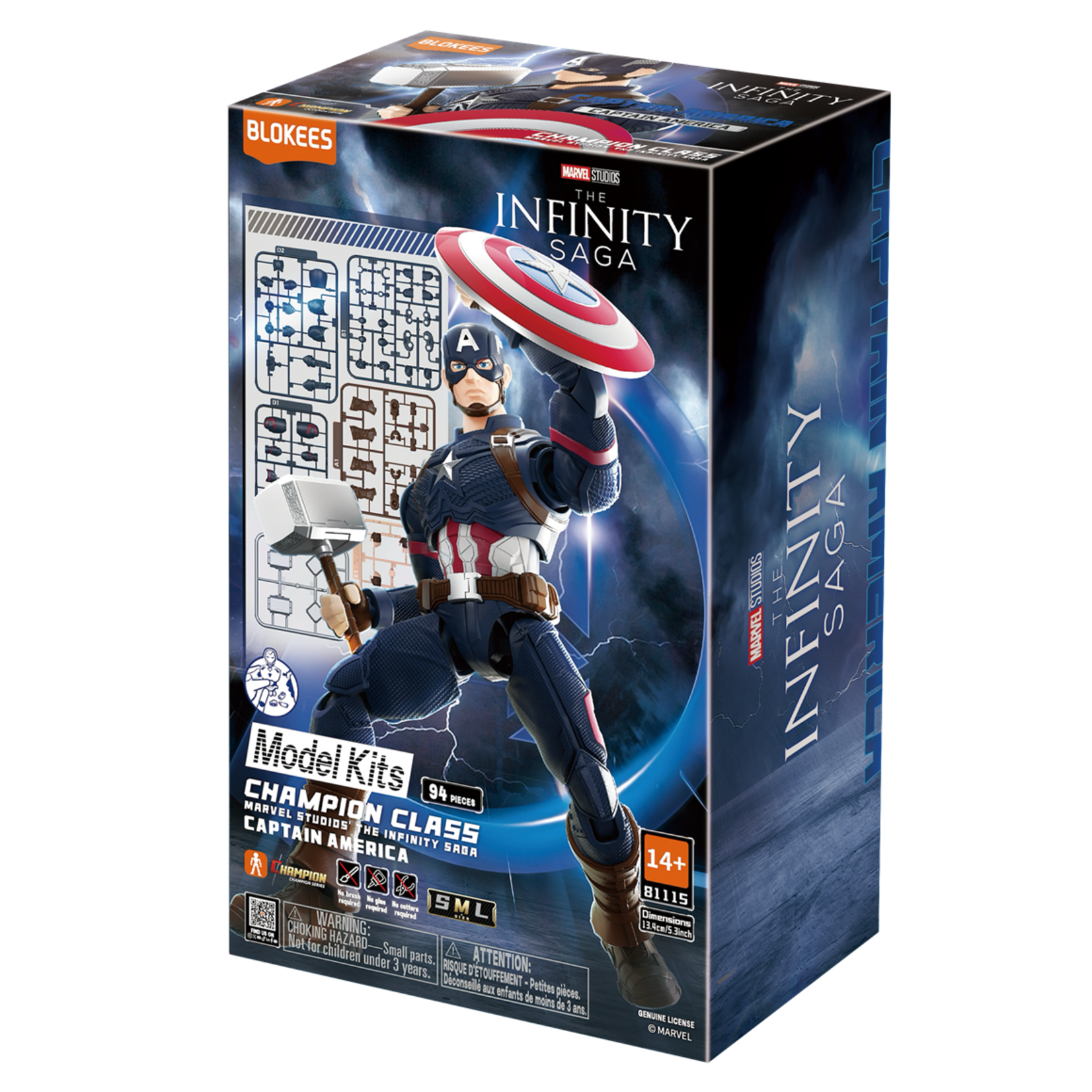 Blokees BKE81115 Blokees Marvel Champion Class 03 Captain America Plastic Model Kit (Infinity Saga)