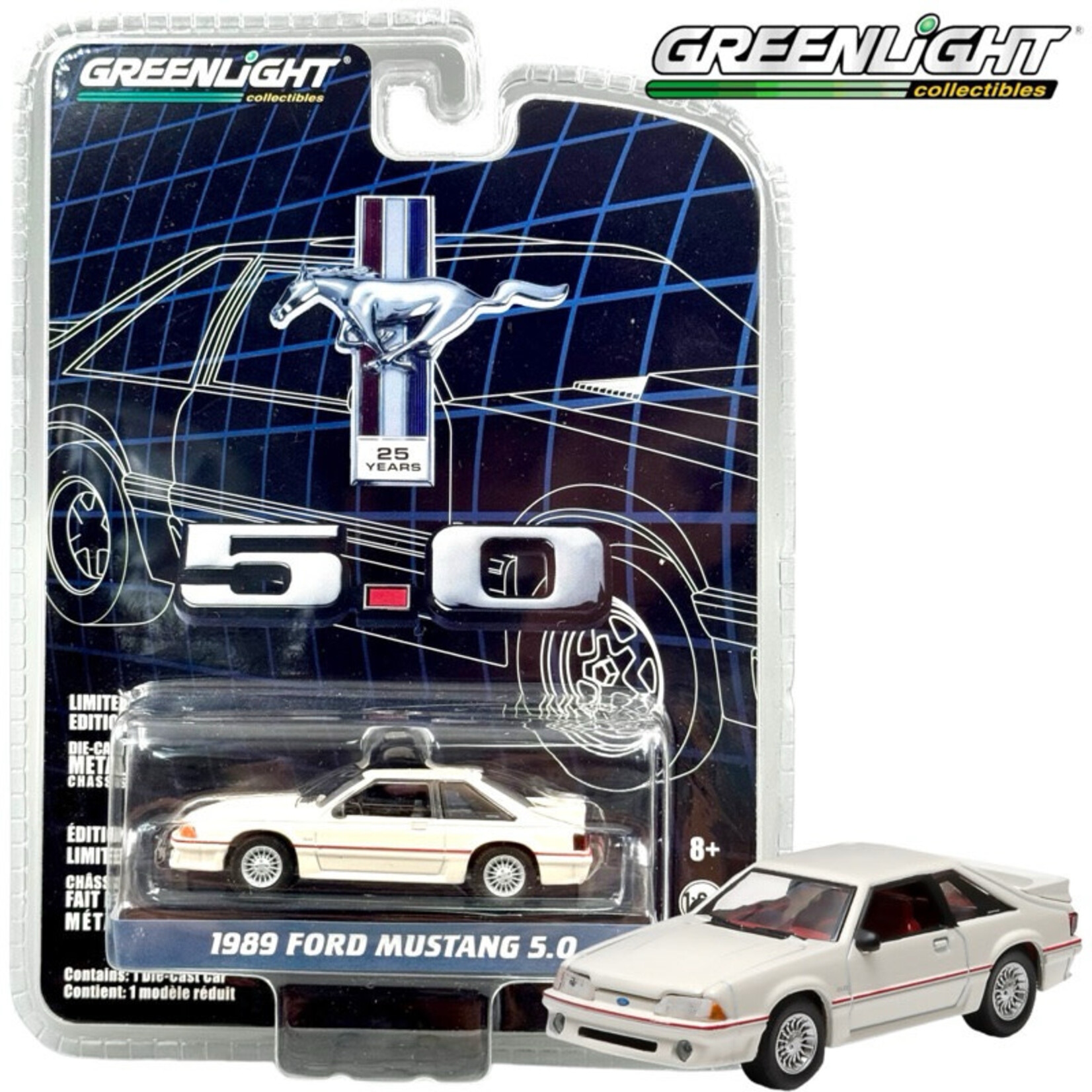 Greenlight GLT27970-E Greenlight 1989 Ford Mustang 5.0 25th Anniversary White
