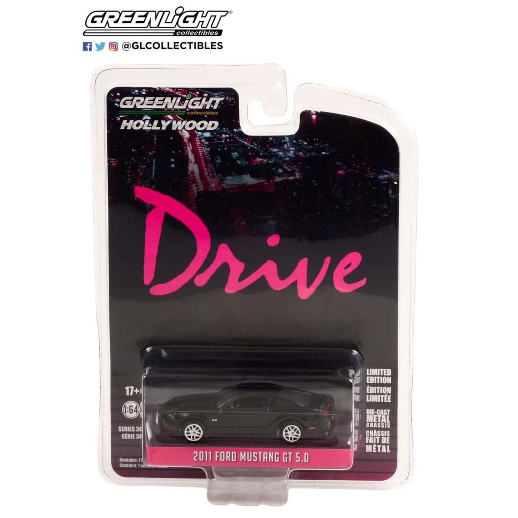 Greenlight GLT44940-F Greenlight 2011 Black Ford Mustang GT 5.0 Drive