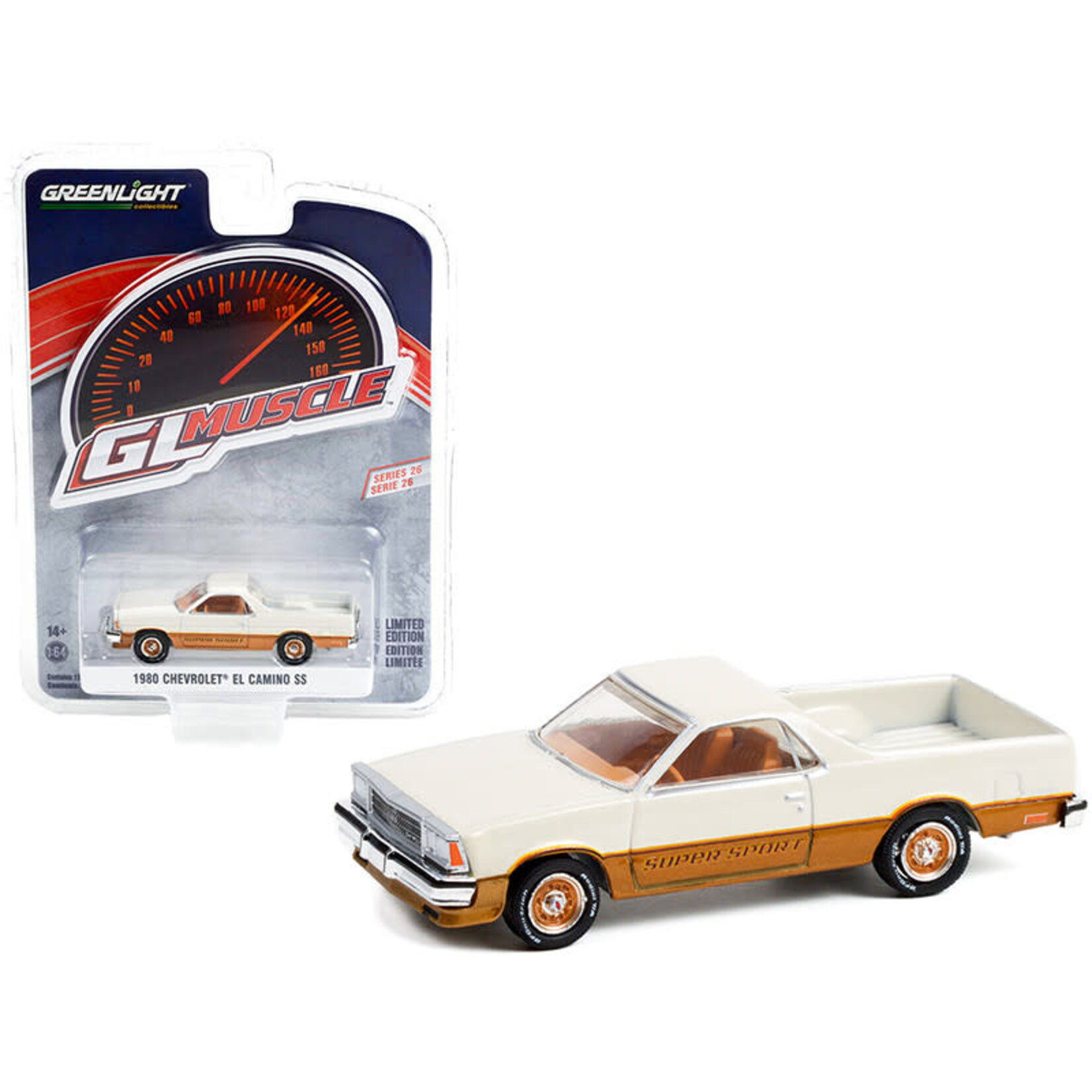 Greenlight GLT13310-C Greenlight 1980 Chevy El Camino SS Cream Gold Muscle Series 26