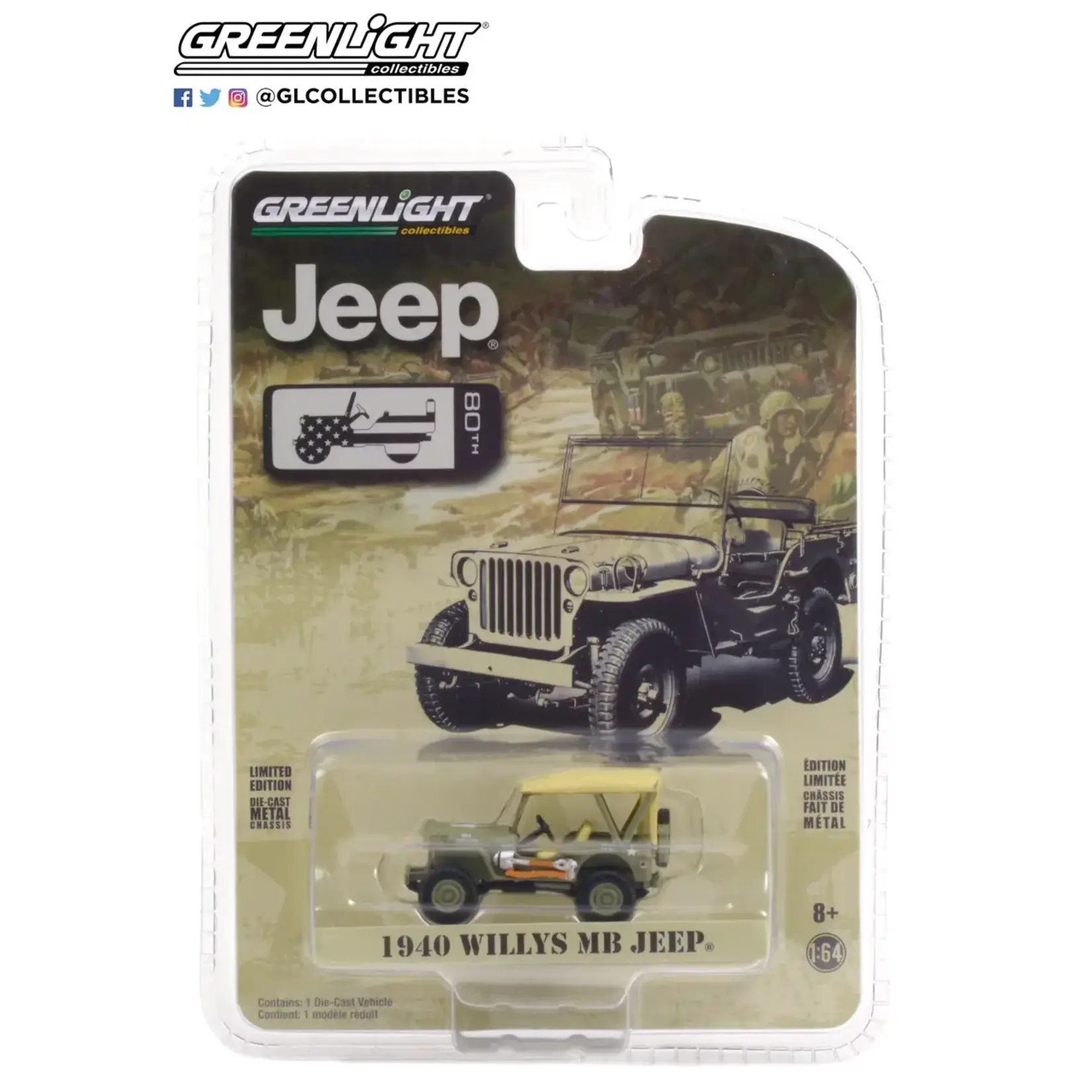 Greenlight GLT28060-A Greenlight 1940 Willys MB Jeep 80th