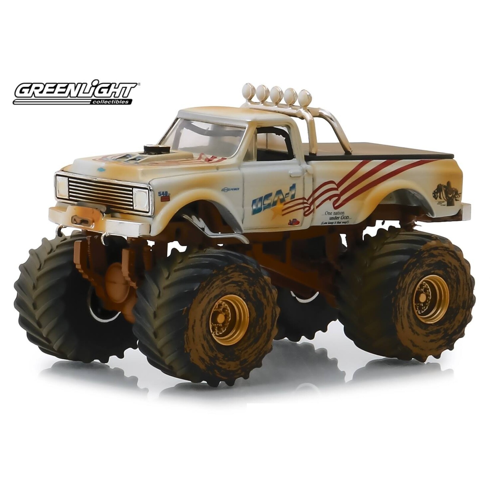 Greenlight GLT49040-D Greenlight 1970 Chevy K-10 Monster Truck, USA-1 (Dirty Version) Series 4