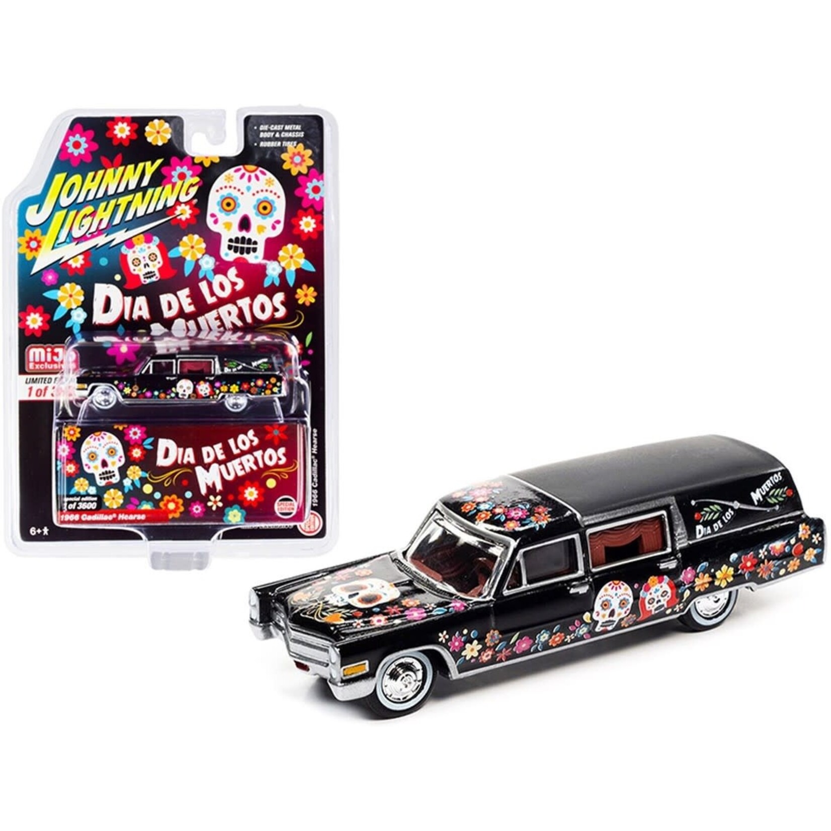 Johnny Lightning JLCP7373 Johnny Lightning 1966 Cadillac Hearse 2021 "Dia De Los Muertos"