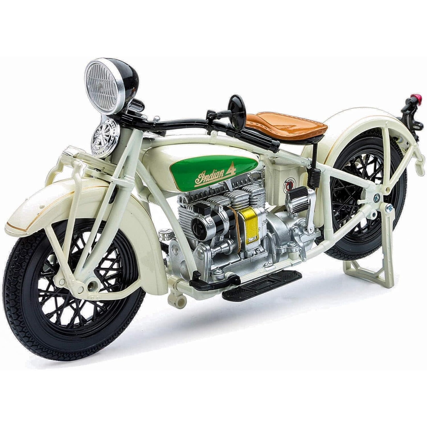 New Ray NR42163 New Ray 1930 Indian Chief White Diecast 1:12 Scale Street Model