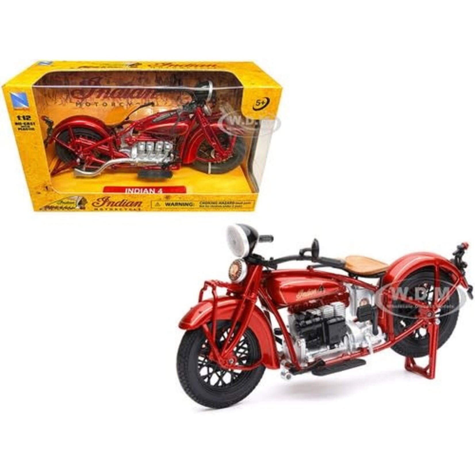 New Ray NR58223 New Ray 1930 Indian 4 Metallic Red Diecast 1:12 Scale Street Model