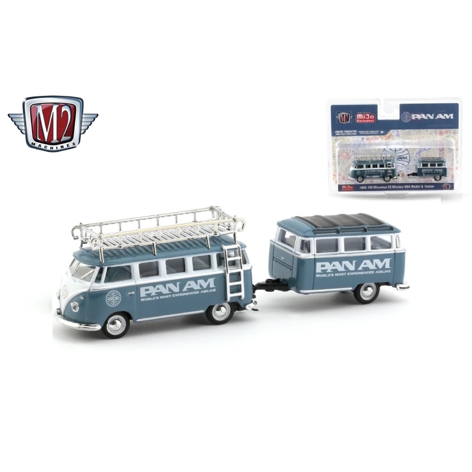 M2 Machines 38100-MJS04 M2 Machines 1958 VW Microbus 15 Window USA Model Mijo Pan-AM