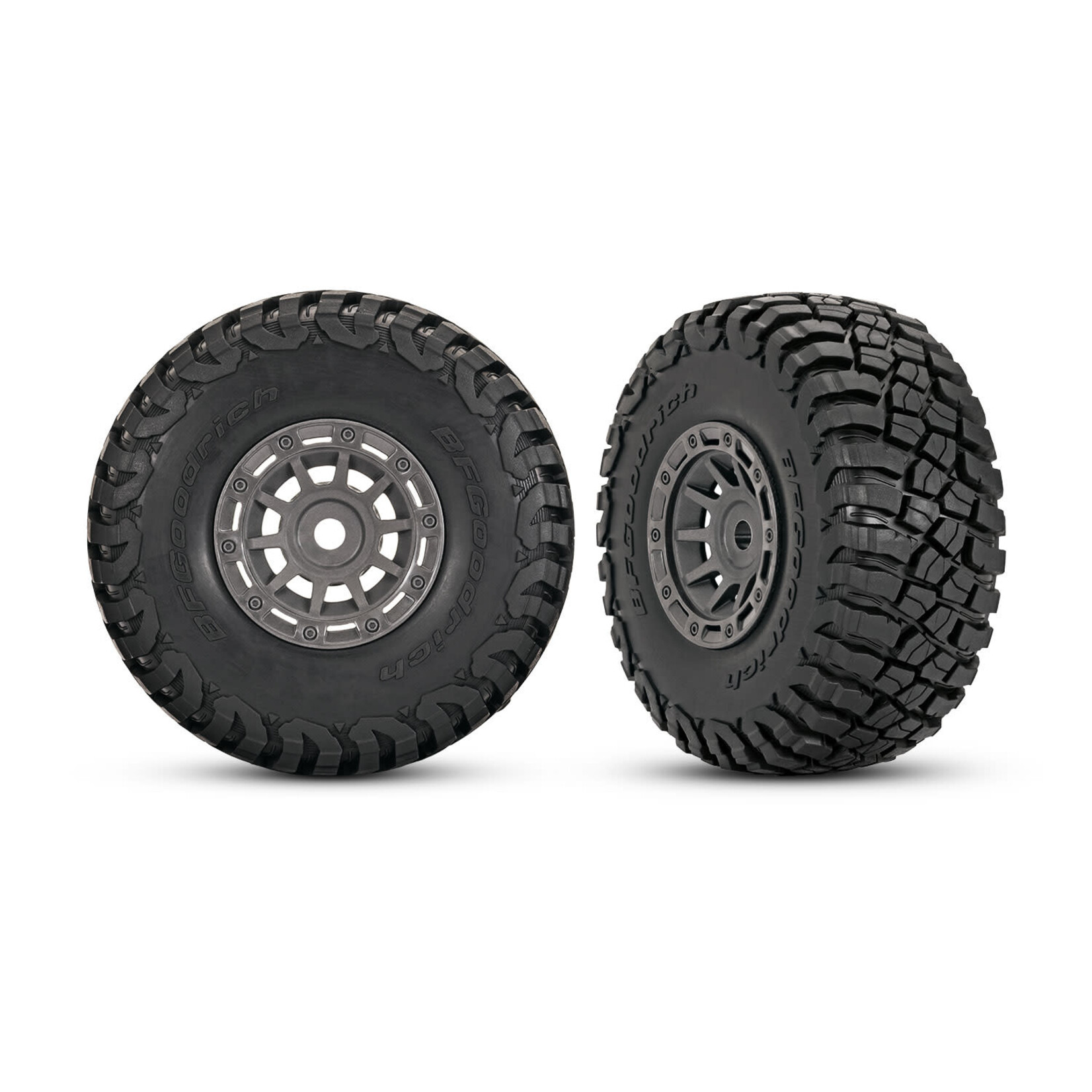 Traxxas TRA10870-GRAY Traxxas Mini Slash Bfgoodrich Mud-Terrain T/A KM3 Pre-Mounted Tires (Grey) (2) w/12mm Hex
