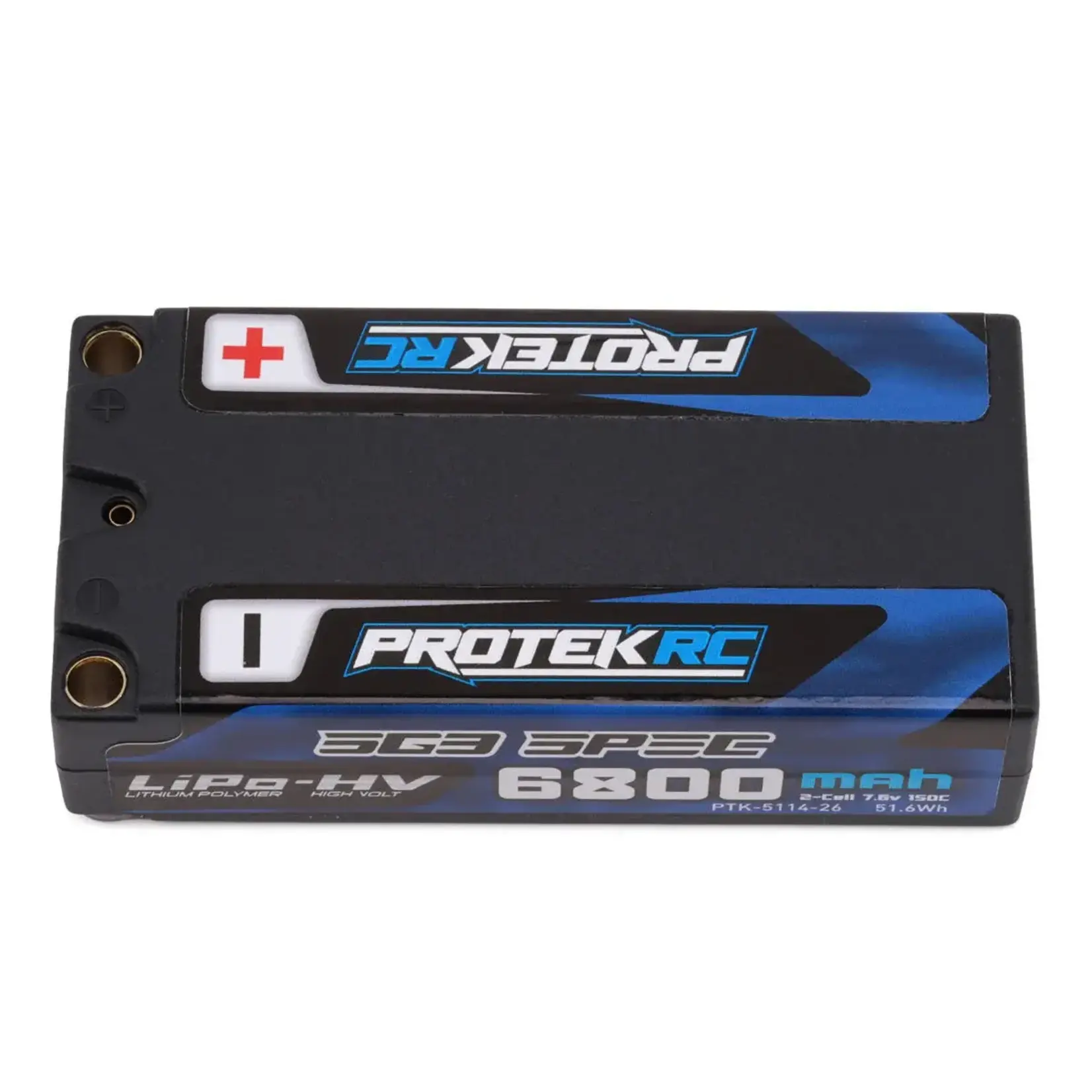 ProTek RC PTK-5114-26 ProTek RC 2S 150C Low IR SG3 HV Shorty LiPo Battery (7.6V/6800mAh) w/5mm Connectors (ROAR Approved)