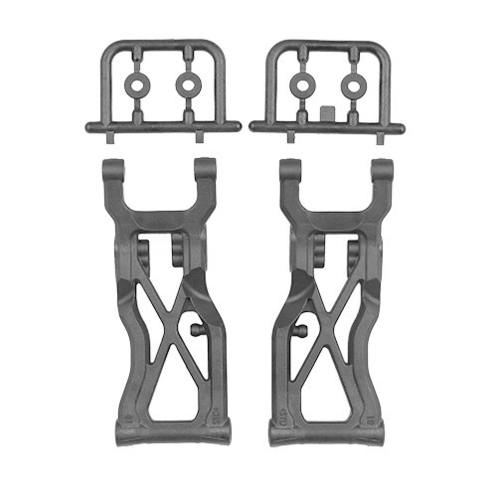 Team Associated ASC92591 RC10B7 FT Carbon Rear Suspension Arms V2, 81mm