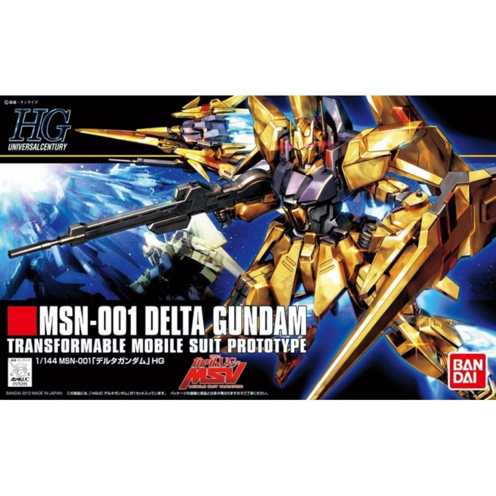 Bandai BAS2140531 Bandai HG #136 MSN-001 Delta Gundam Gundam UC MSV HGUC