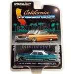 Greenlight GLT63010-F CHASE Greenlight 1973 Cadillac Sedan deVille Teal with White Roof California Lowriders Series 1