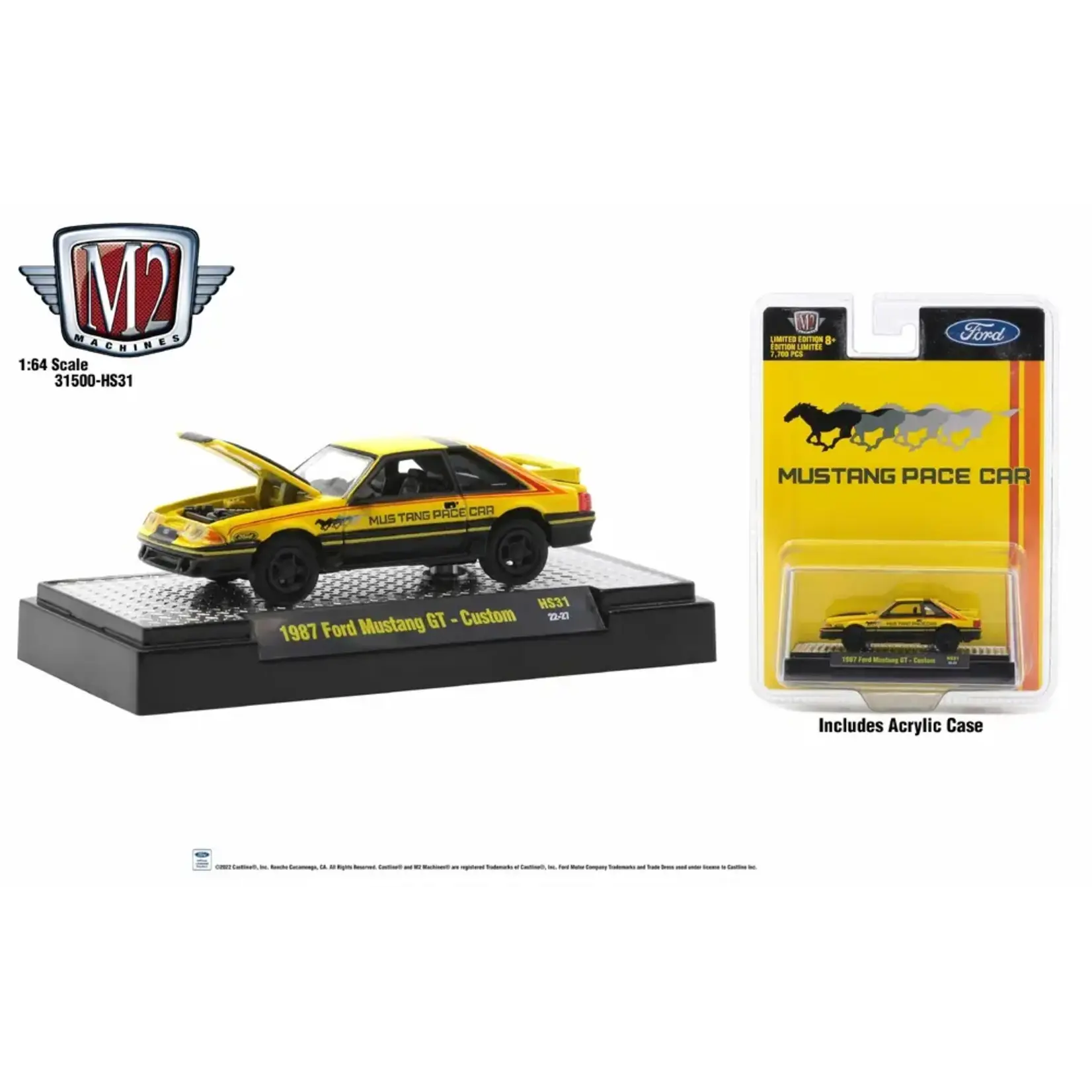 M2 Machines 31500-HS31 M2 Machines 1987 Ford Mustang GT Custom Hobby Exclusive 1:64 Scale