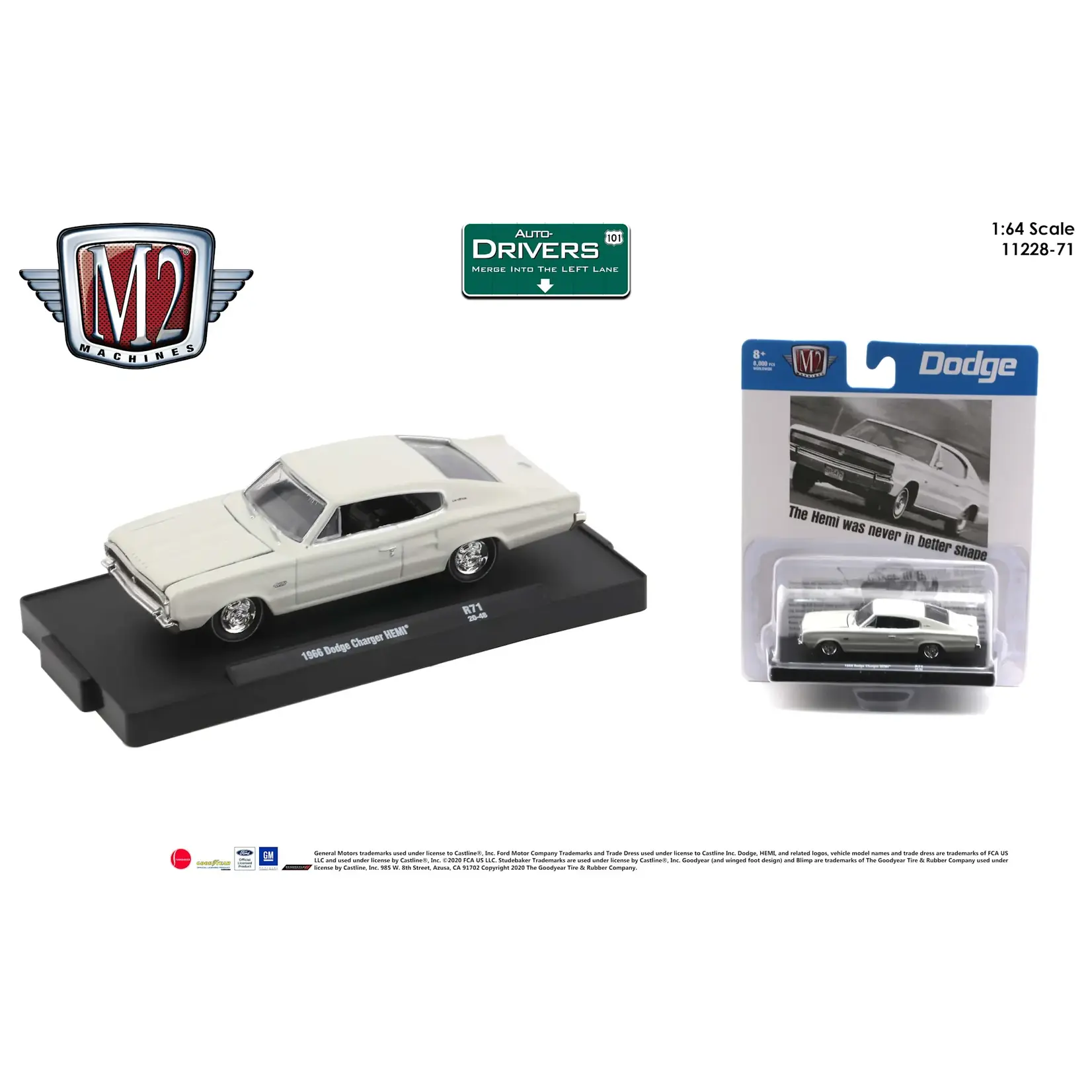 M2 Machines 11228-R71 M2 Machines 1966 Dodge Charger HEMI 20-48