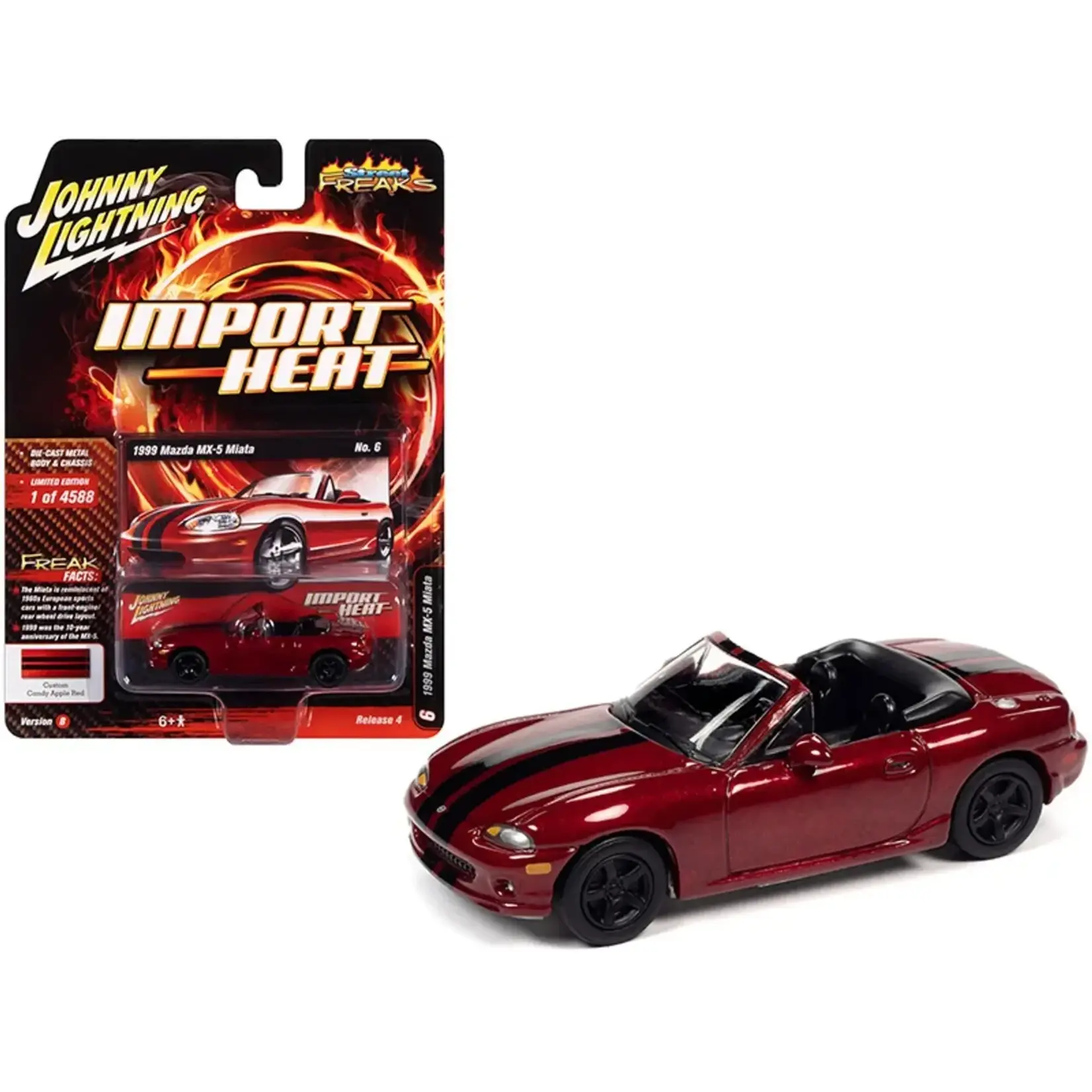 Johnny Lightning JLSF018B-6 Johnny Lightning 1999 Mazda Miata (Candy Apple Red) Import Heat