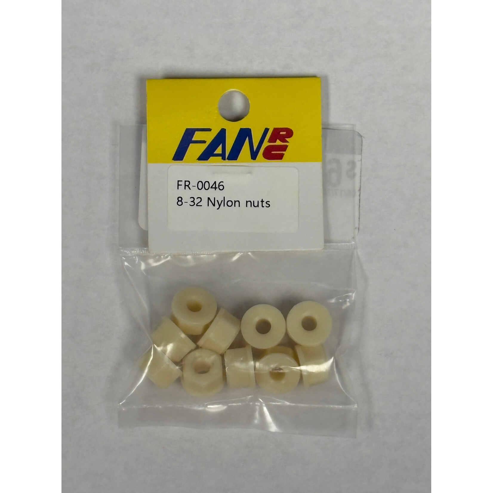 Fan RC FR-0046 FanRC 8-32 Nylon Nuts, 10Pcs Fits RC10