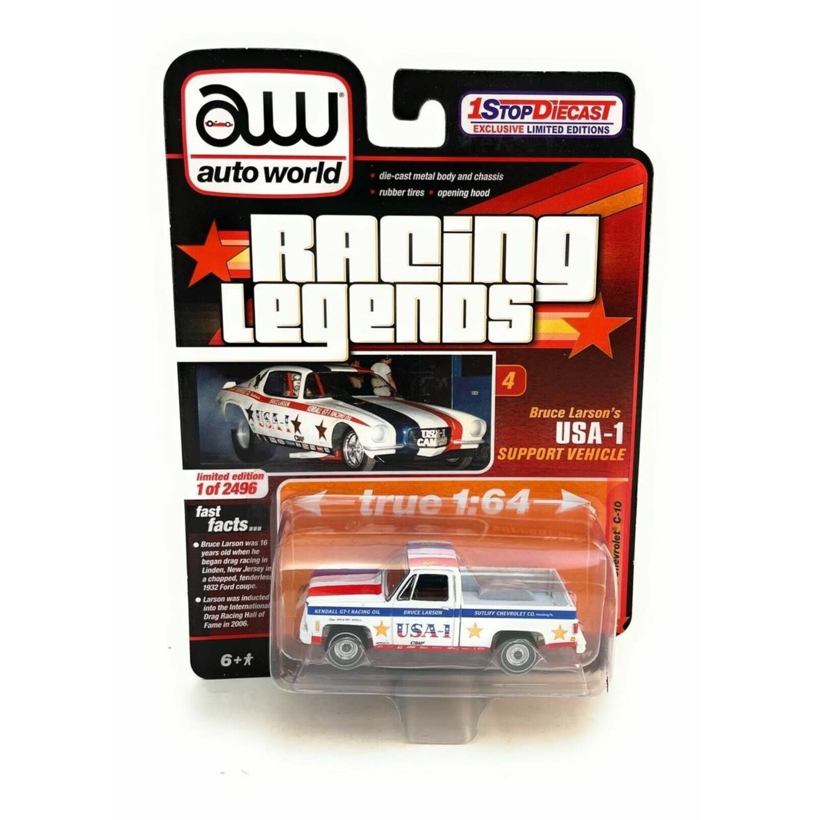 Auto World CP7738 Autoworld 1973 Chevrolet C-10 Bruce Larson's USA-1 Racing Legends Limited