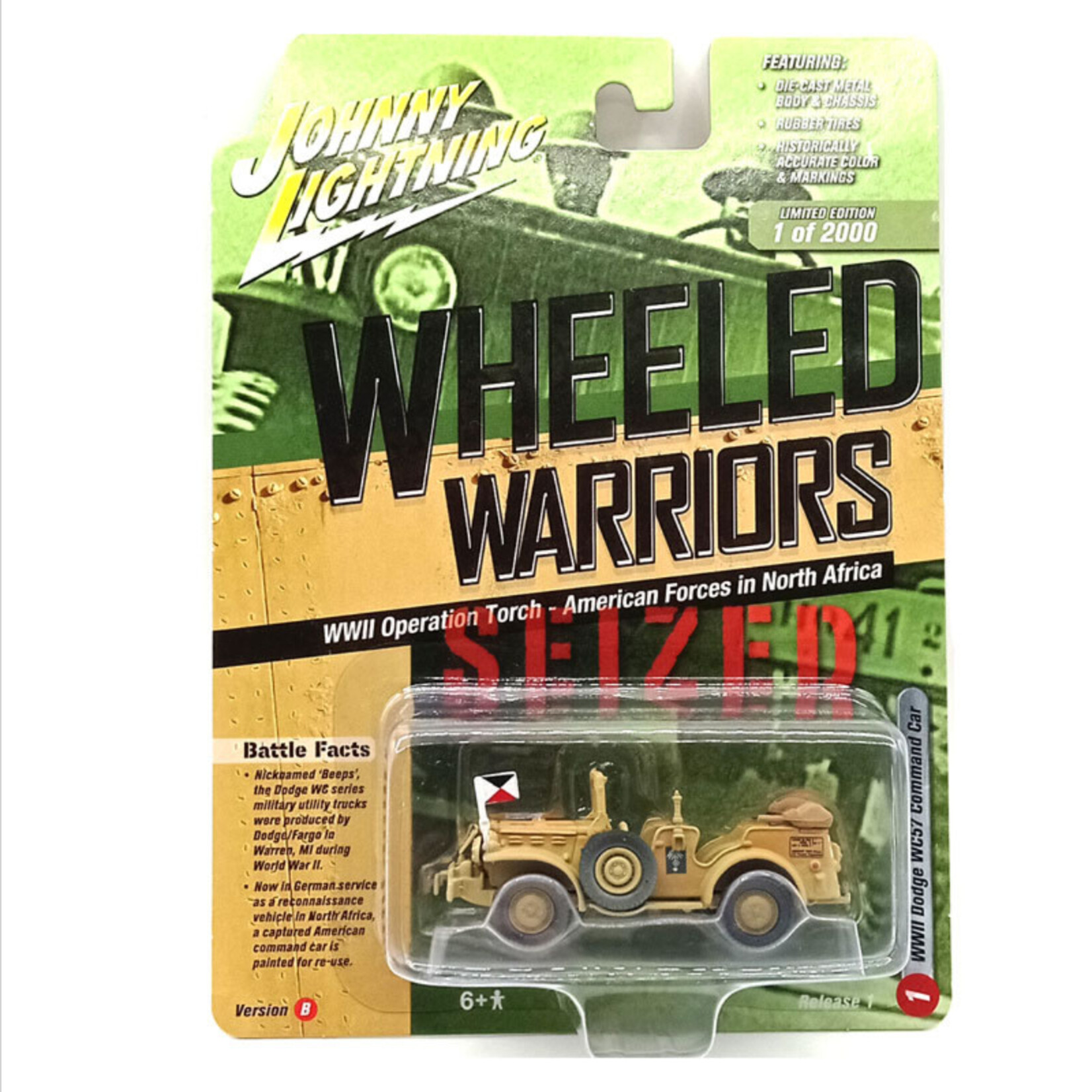Johnny Lightning 849398034118 Johnny Lightning WWII Dodge WC57 Command Car
