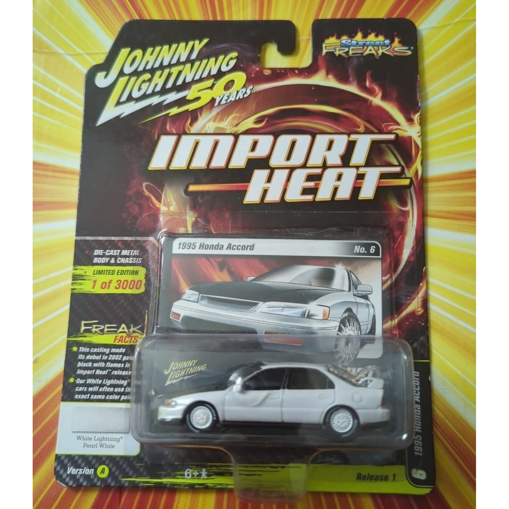 Johnny Lightning Johnny Lightning 1995 Honda Accord Import Heat NIP 50 Years White Lightning