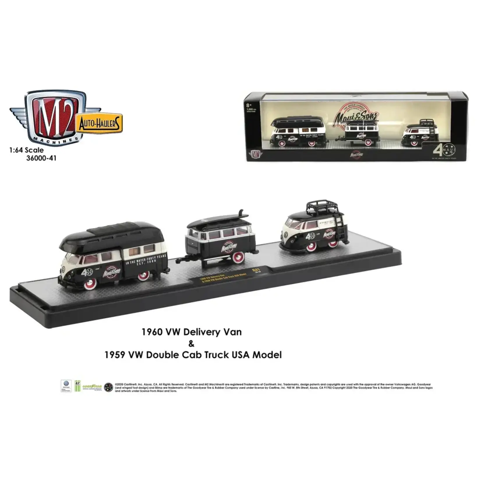 M2 Machines M2-36000-41-20-20 M2 Machines 1960 VW Delivery Van 1959 Double Cab