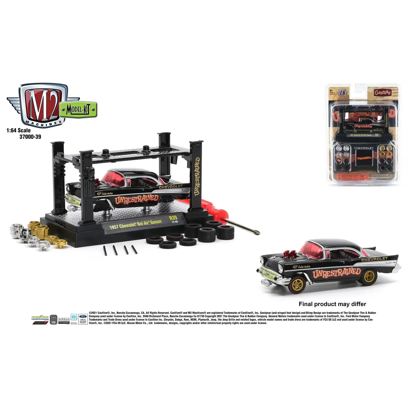 M2 Machines M2-R39-21-09 M2 Machines 1957 Chevrolet Bel Air Gasser Custom Auto Lift