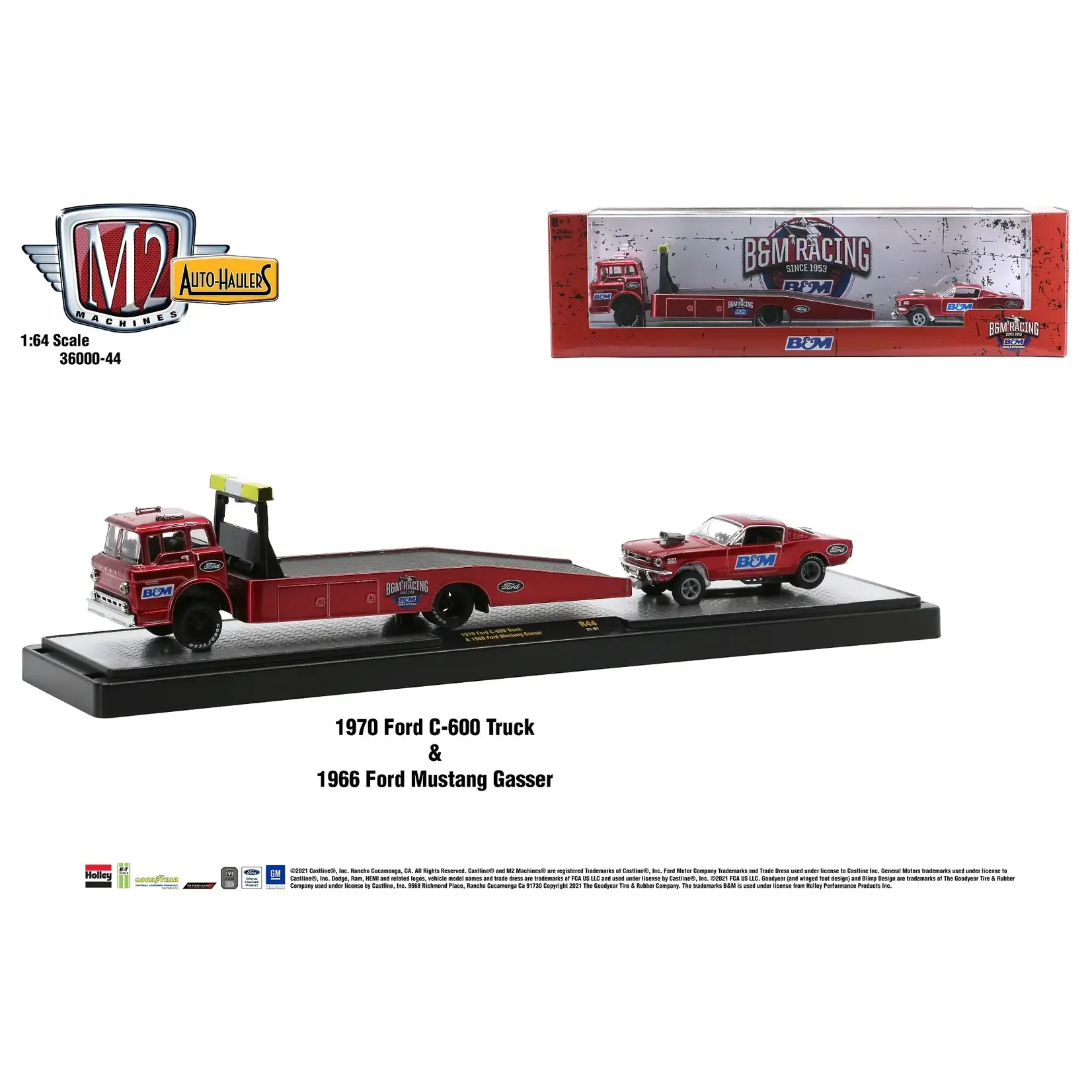 M2 Machines M2-36000-R44-21-01 M2 Machines 1970 Ford C-600 Truck 1966  Mustang Gasser Auto-Haulers