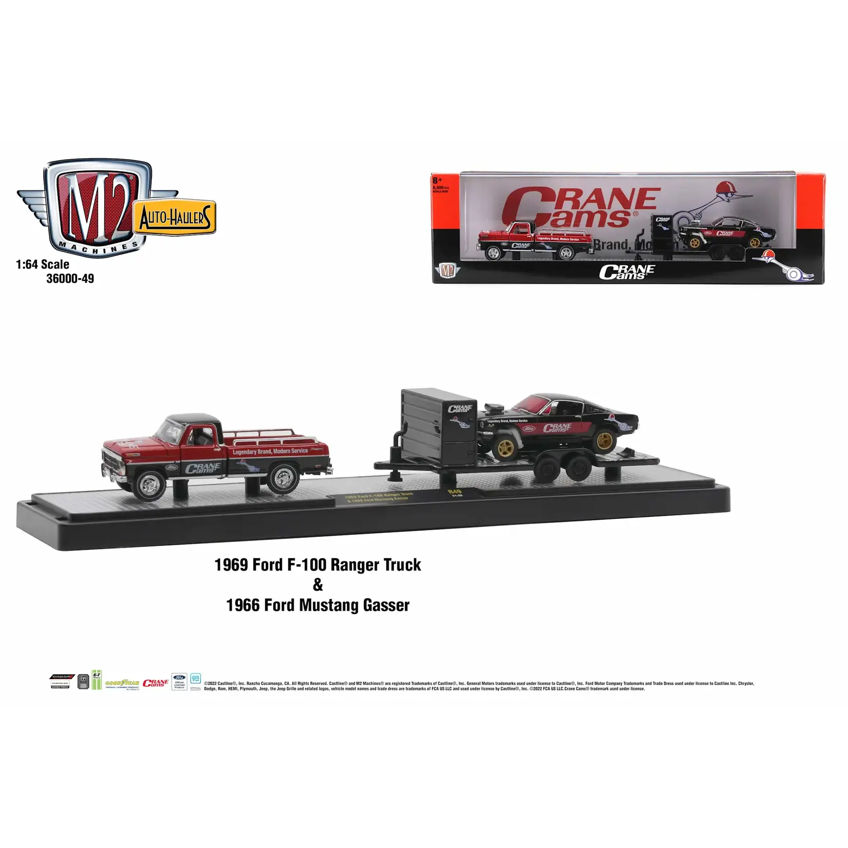 M2 Machines M2-36000-R49-21-20 M2 Machines 1969 Ford F-100 Ranger 1966 Mustang Auto-Haulers