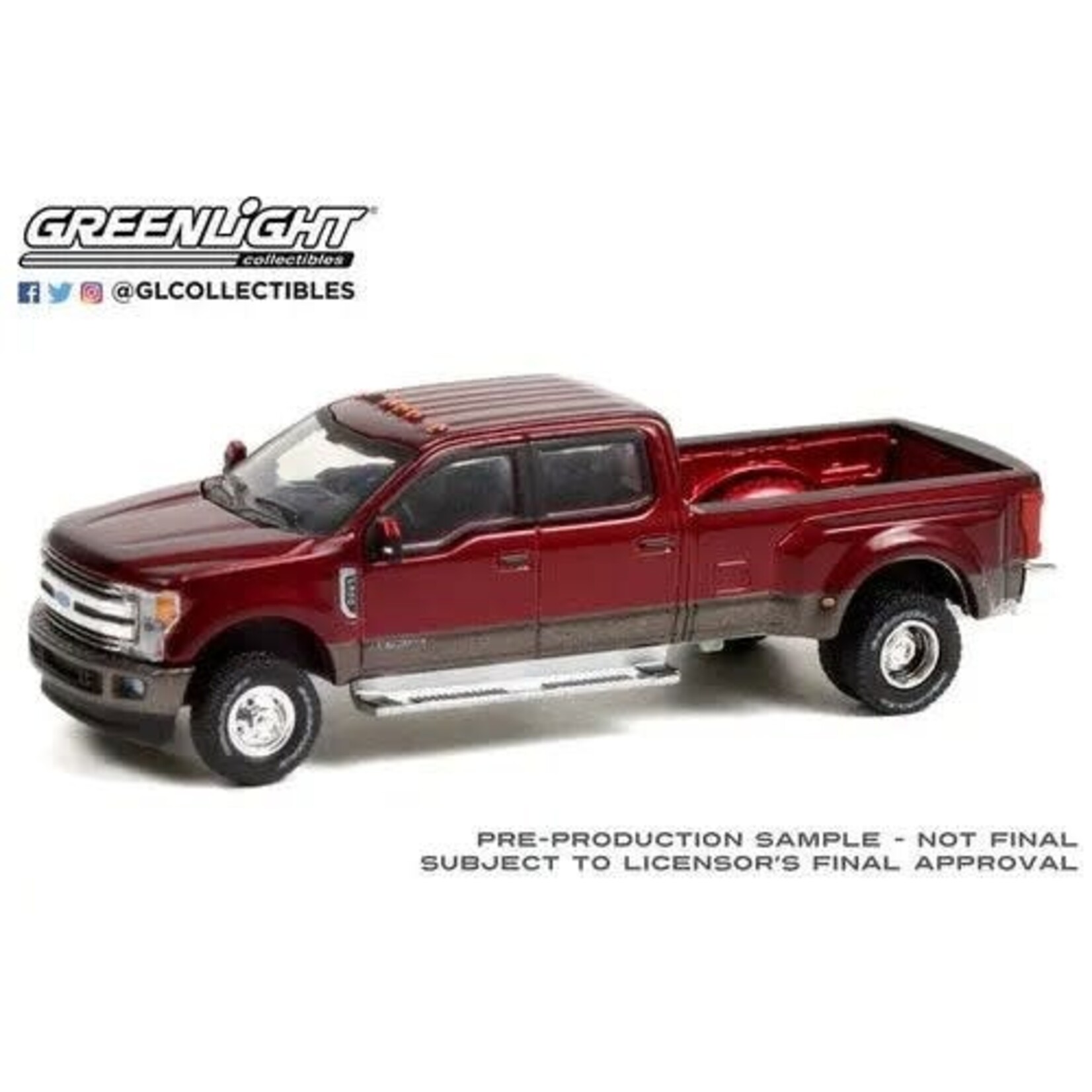 Greenlight GLT46070-F Greenlight 2019 Ford F-350 Dually Ruby Red & Stone Silver Drivers Series 7