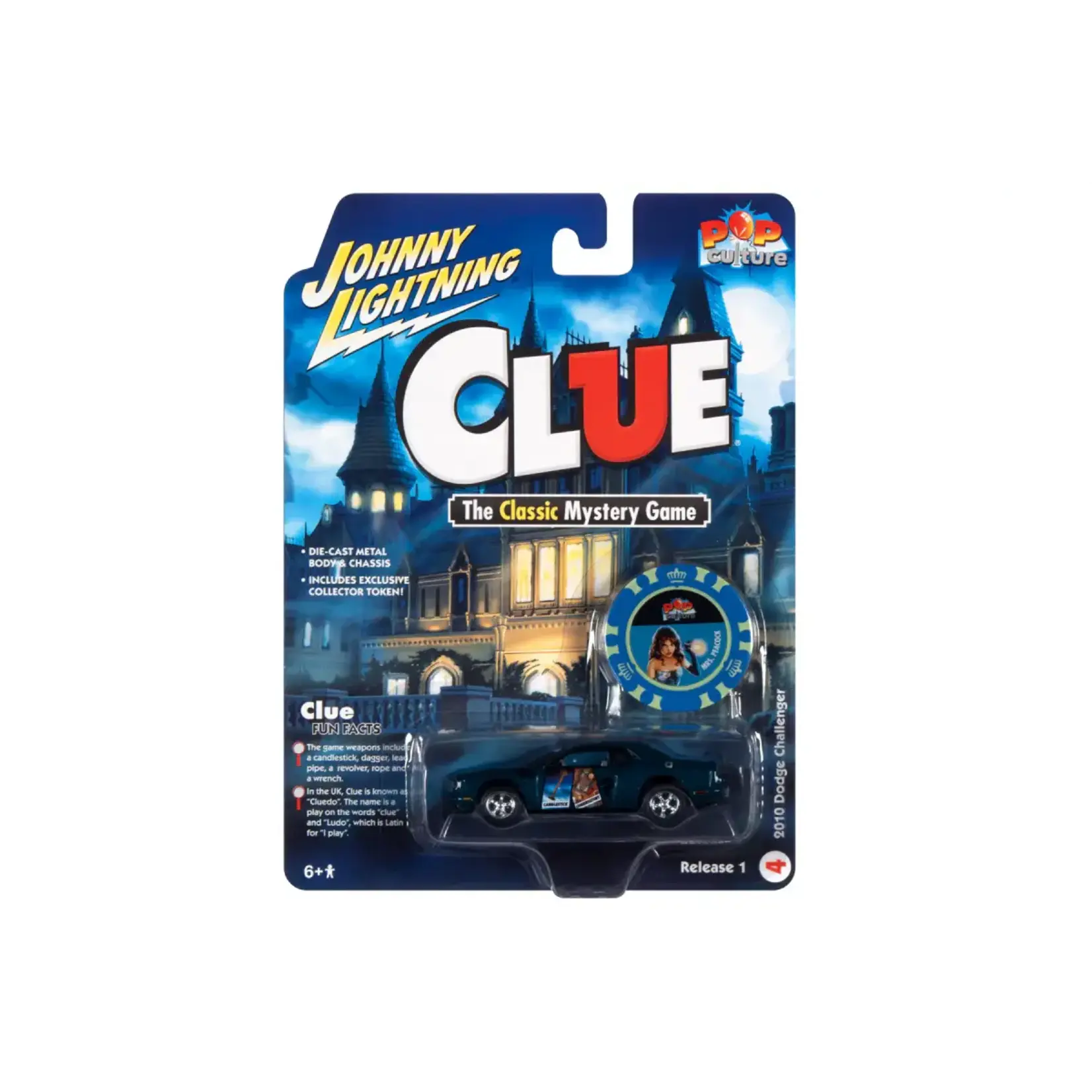Johnny Lightning JLPC003-4 Johnny Lightning 2010 Dodge Challenge Modern Clue Poker Chip