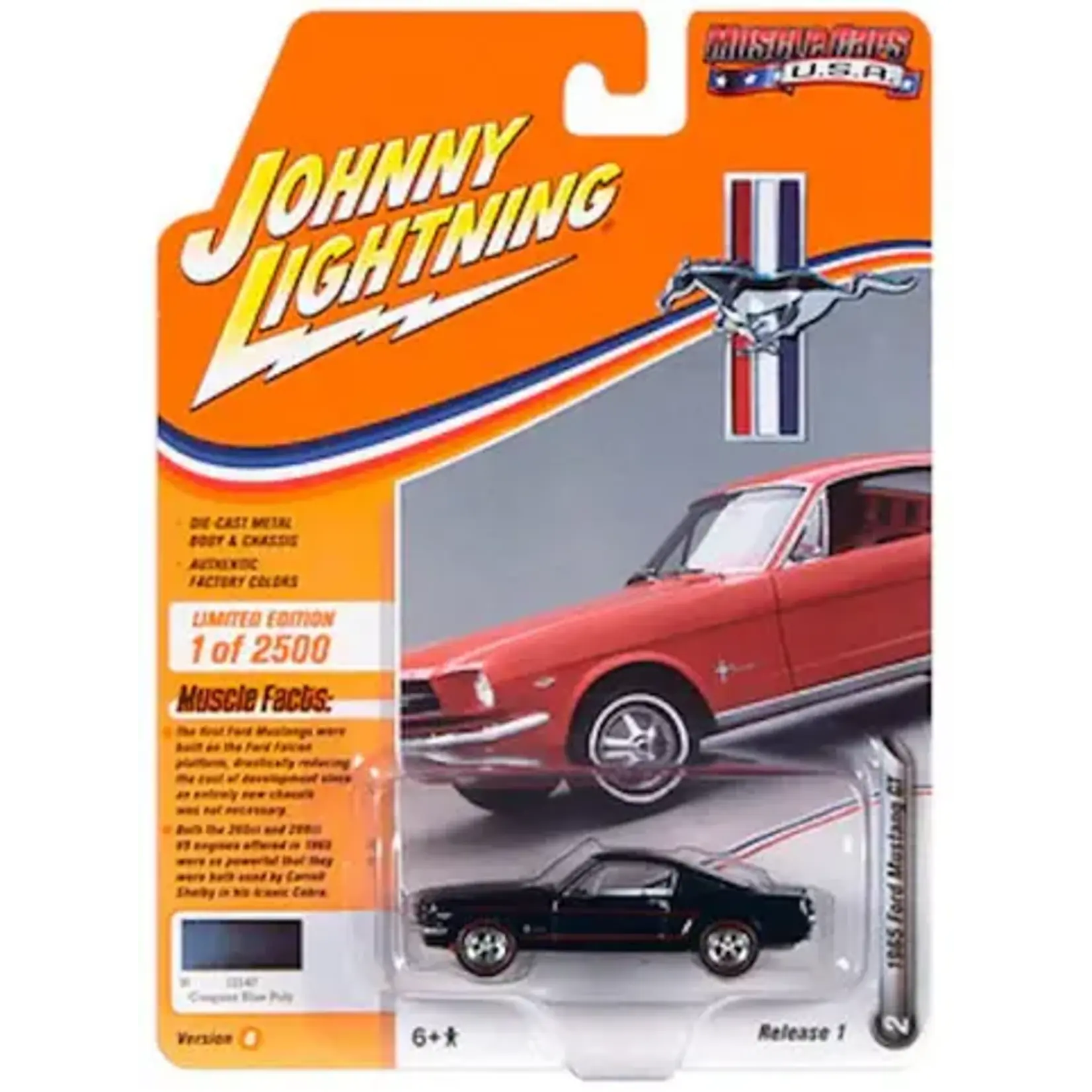 Johnny Lightning JLMC022-B2 Johnny Lightning 1965 Ford Mustang GT Caspian Blue