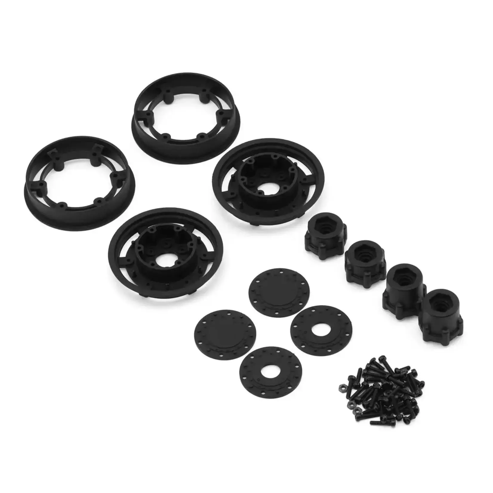 JConcepts JCO3382B JConcepts 2.4" Tribute Monster Truck Transport Wheels (Black) (2) w/Adaptors