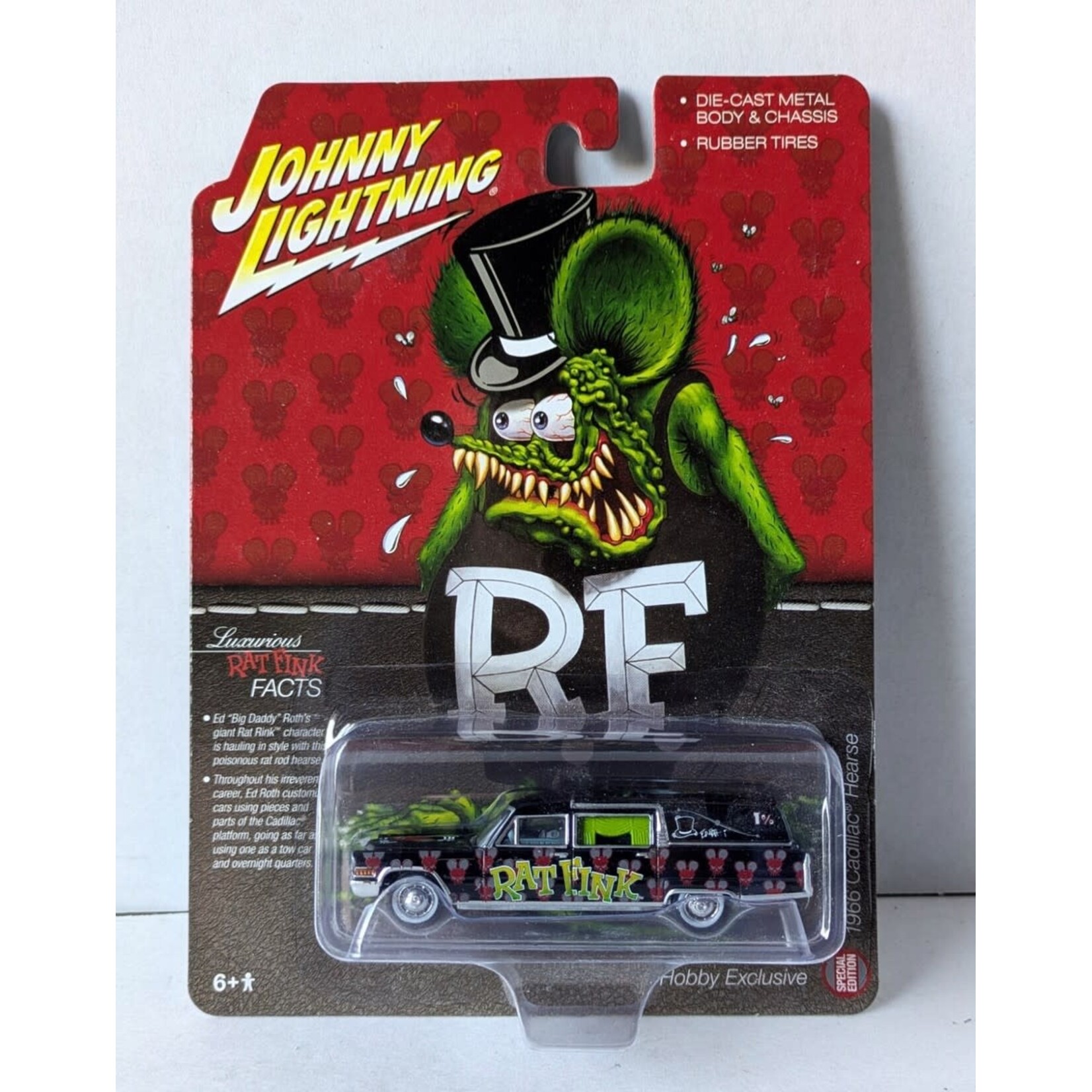 Johnny Lightning JLSP142 Johnny Lightning 1966 Cadillac Hearse Rat Fink Hobby Exclusive