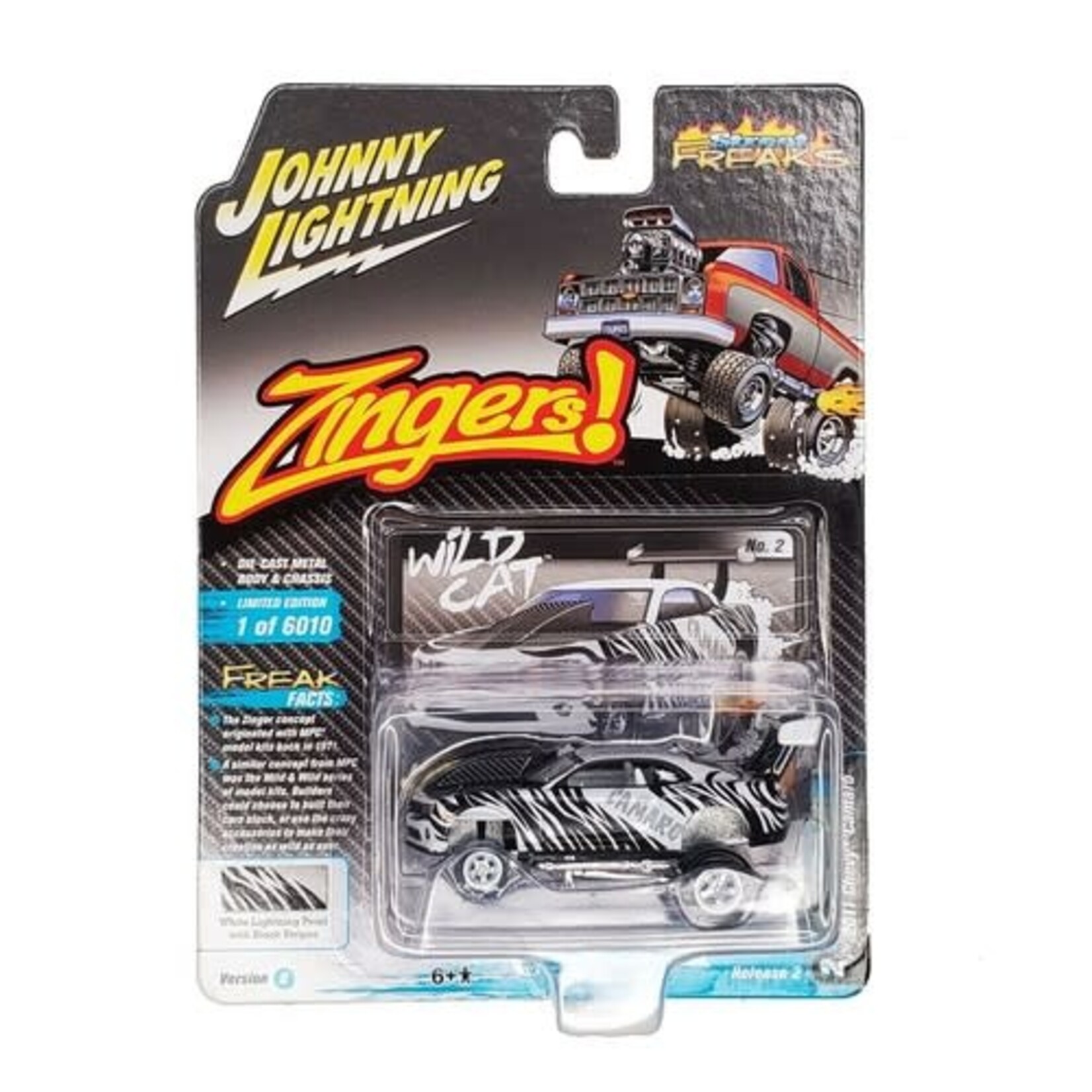 Johnny Lightning JLSF020B-2 Johnny Lightning 2011 Chevy Camaro Zinger  Gunmetal Metallic w/ Yellow Stripes