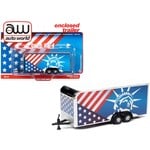Auto World AWSP092 Auto World Patriotic Theme Enclosed Trailer Select Series Hobby Exclusive