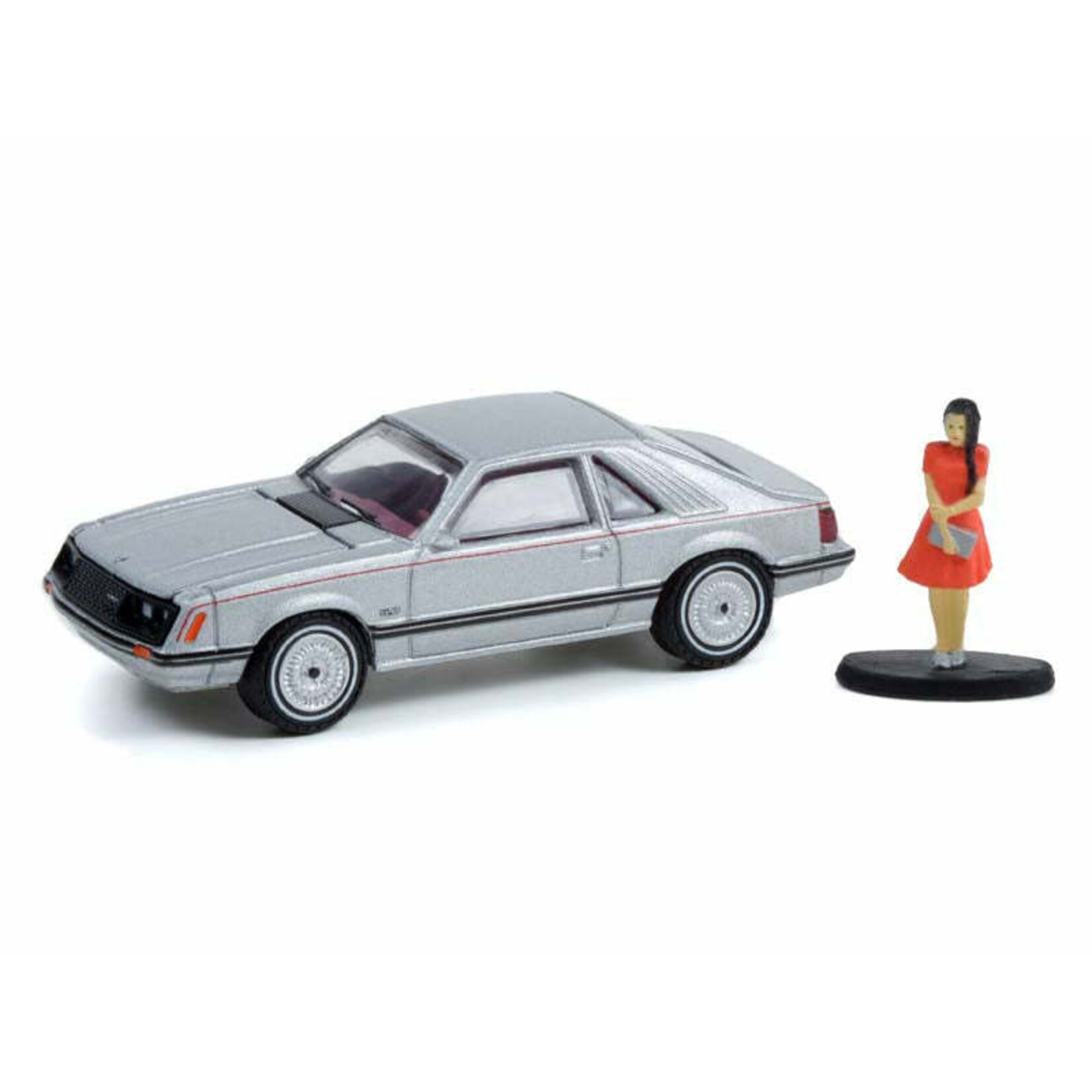 Greenlight GLT97120-B Greenlight 1979 Ford Mustang Coupe Ghia With Woman In A Dress The Hobby Shop Series 12