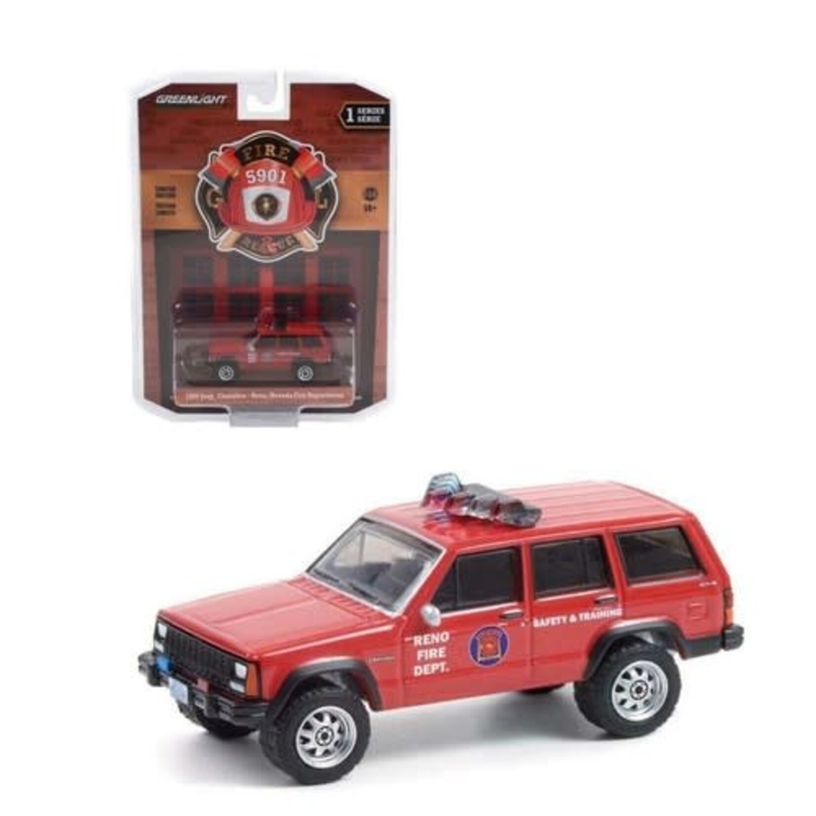 Greenlight GLT67010-D Greenlight 1990 Jeep Cherokee Reno Nevada Fire Department