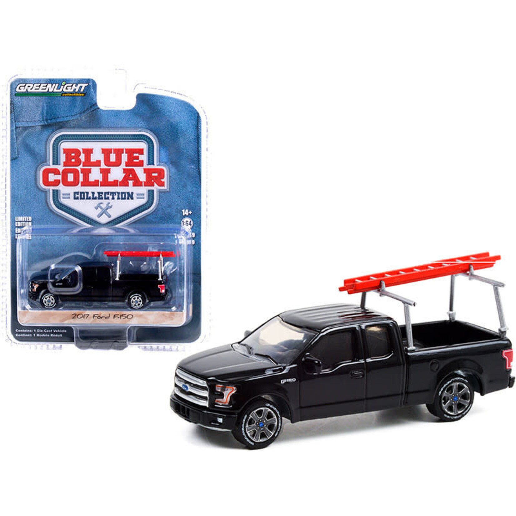 Greenlight GLT35200-F Greenlight 2017 Ford F-150 With Ladder Rack Blue Collar Collection Series 9