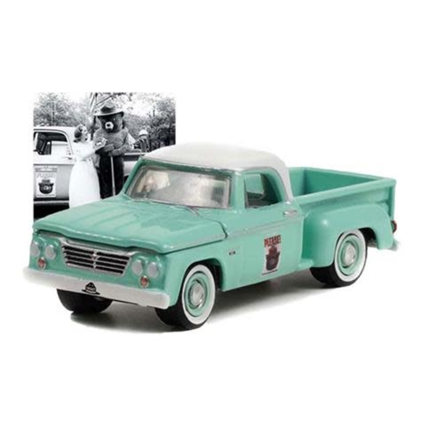 Greenlight GLT38020-B Greenlight 1965 Dodge D-100 Pickup Truck Please Only You Can Prevent Forest Fires Smokey Bear Series 1