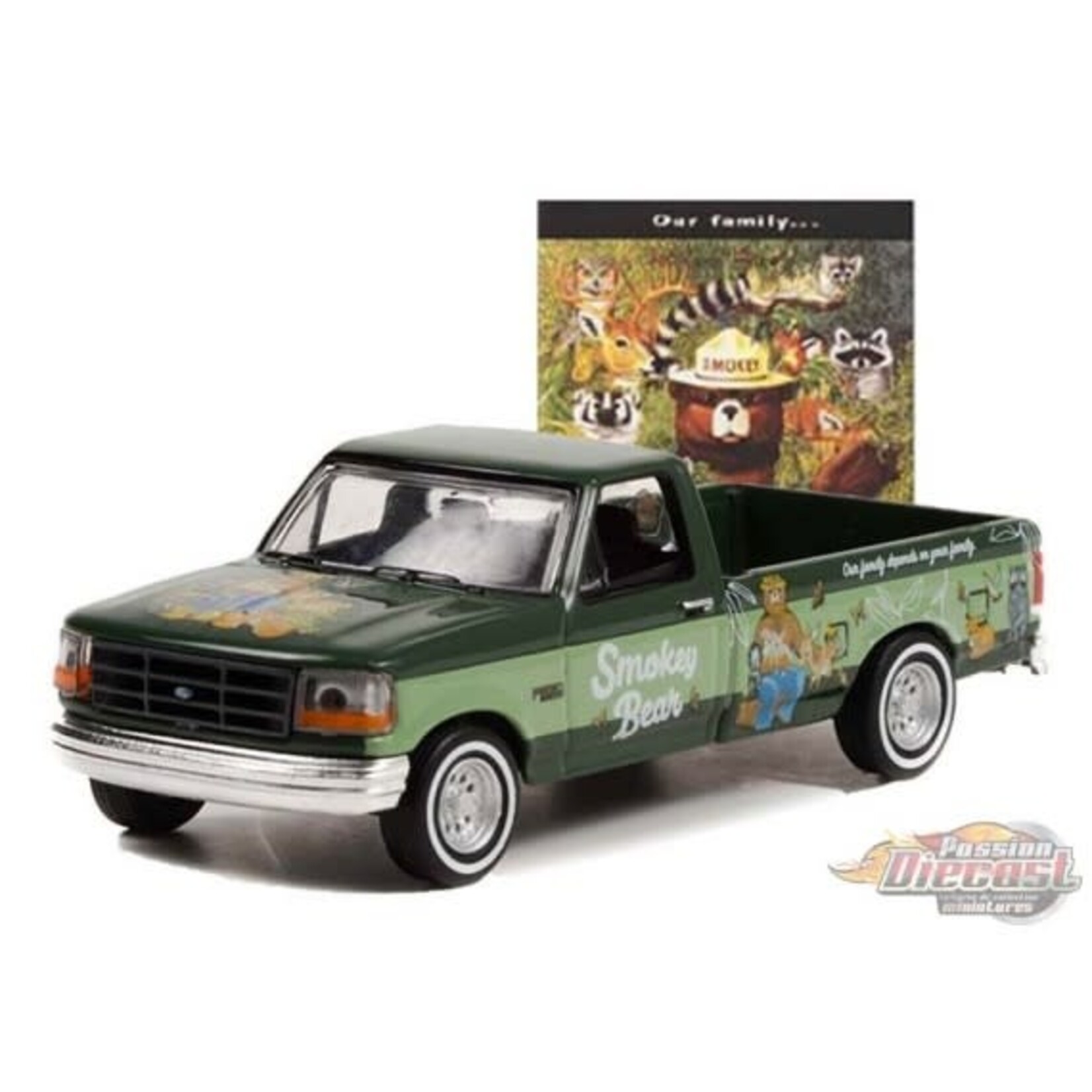 Greenlight GLT38020-F Greenlight 1995 Ford F-250 Pickup Truck Our Family Depends On Your Family Smokey Bear Series 1